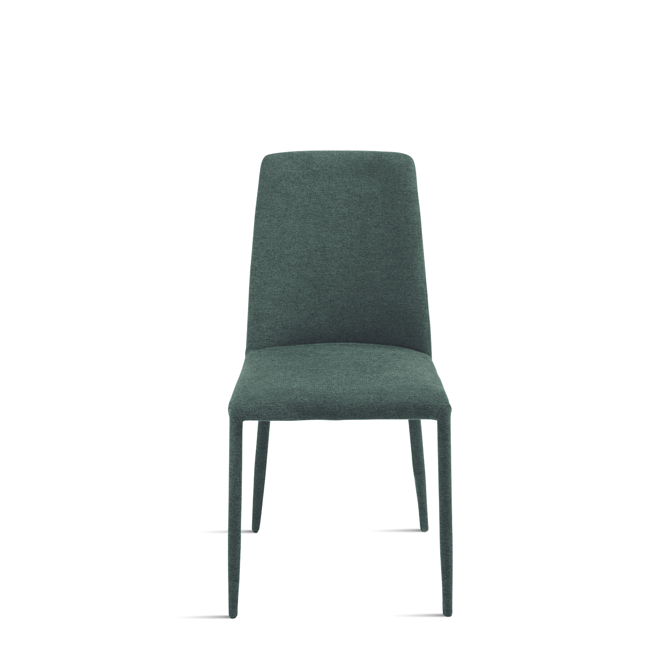 Set di sedie in tessuto imbottite "Ettore" con gambe rivestite e piedini cm 47x56 h93