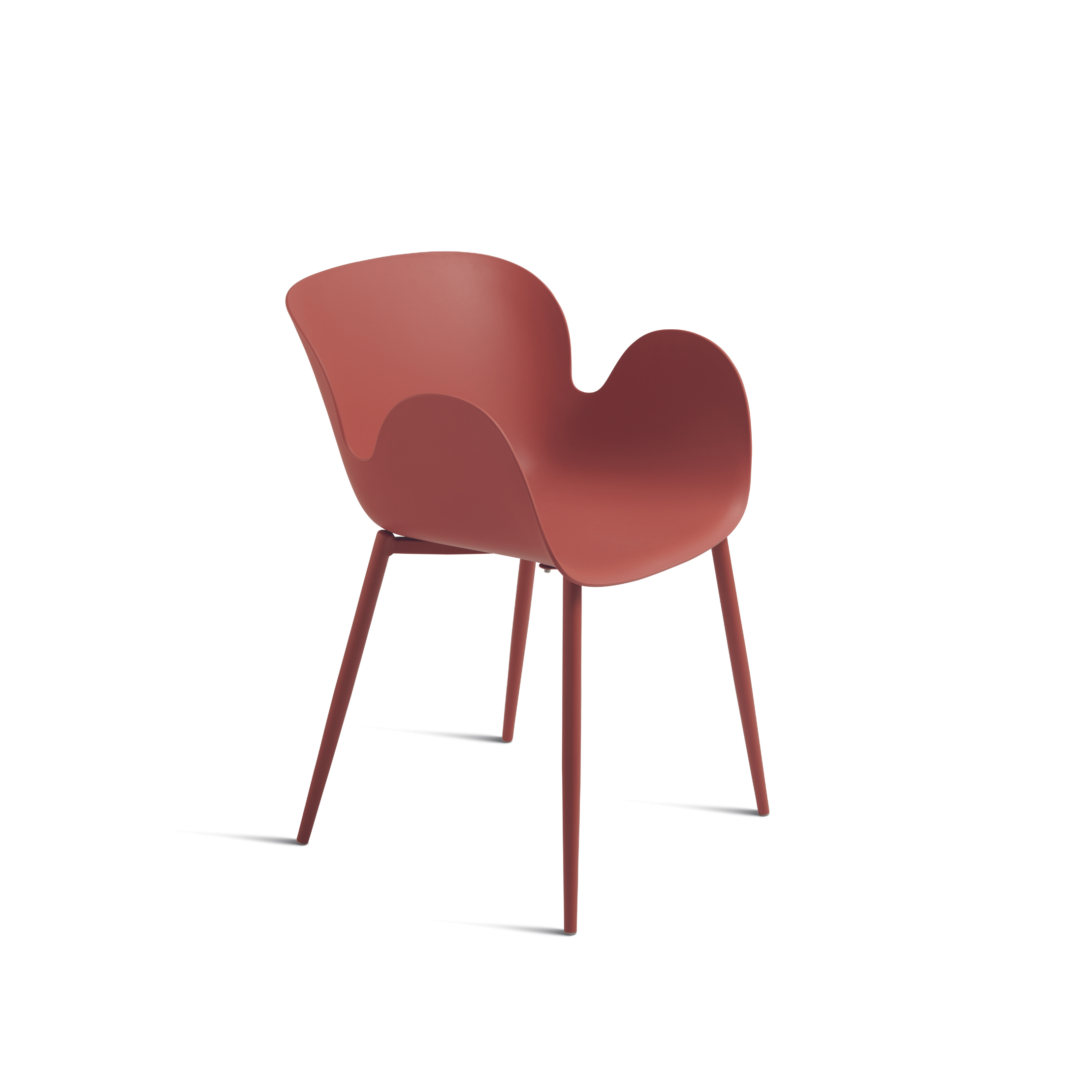 Set sedie moderne in polipropilene "Fluo" con struttura in metallo verniciato cm 53x56 h80