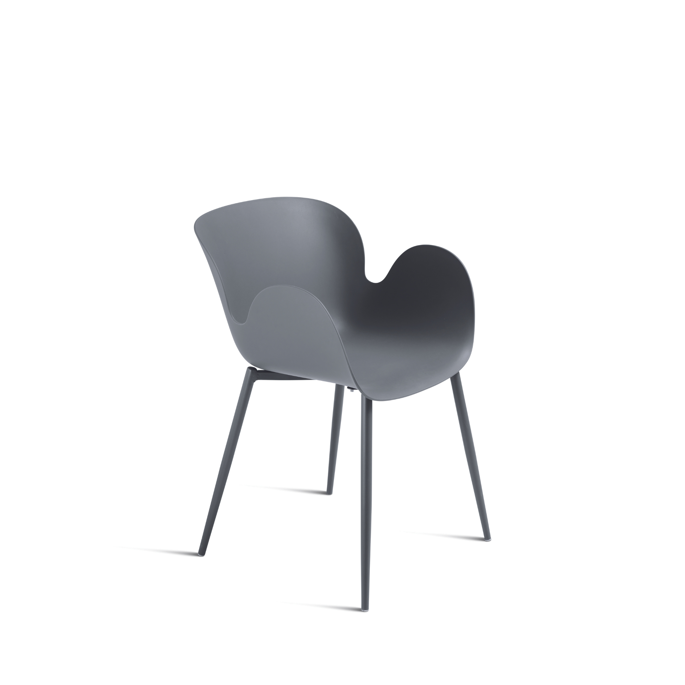 Set di sedie moderne in polipropilene "Fluo" con struttura in metallo verniciato cm 53x56 h80