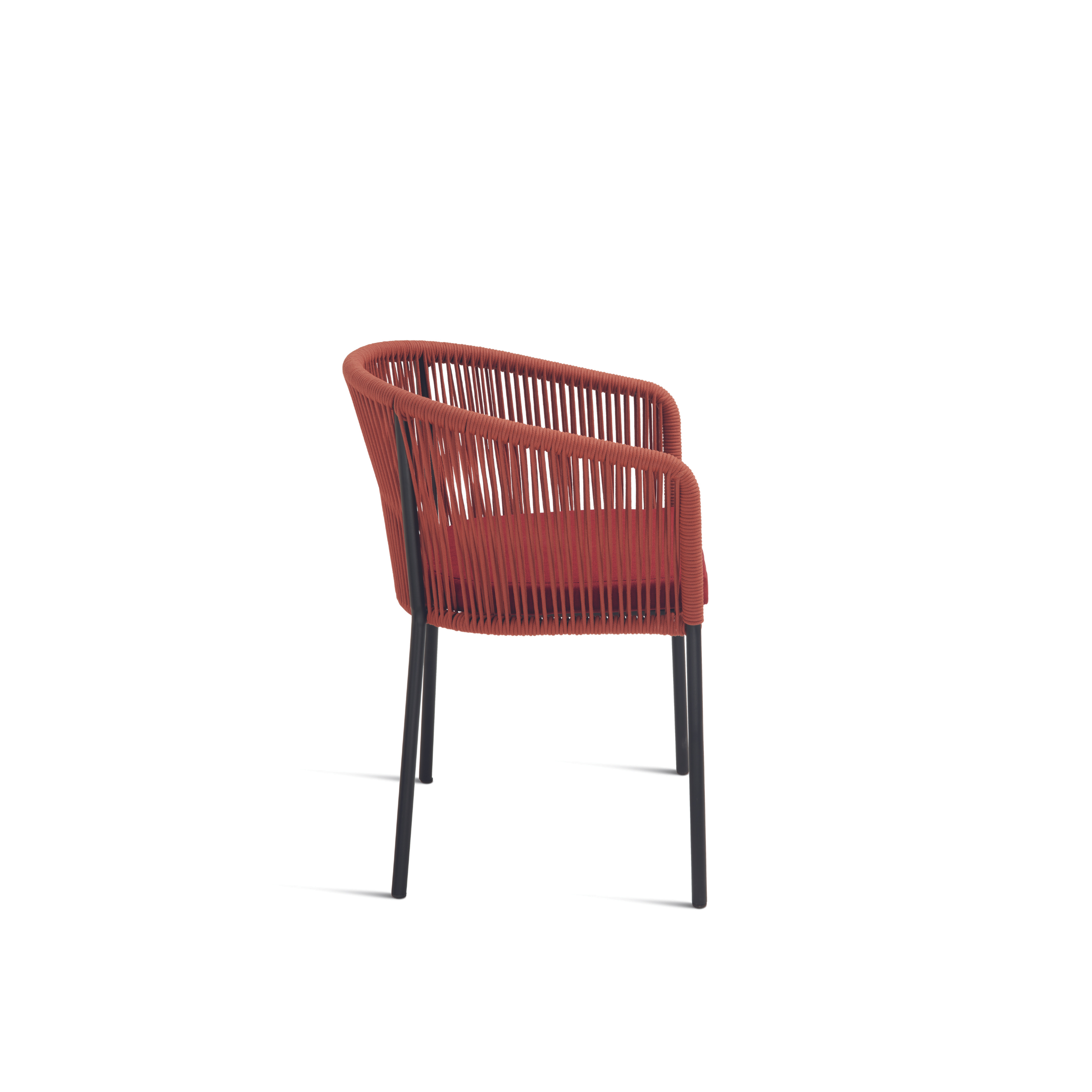 Chaise moderne en corde "Joan" assise rembourrée pour salon 55x56 h78 cm