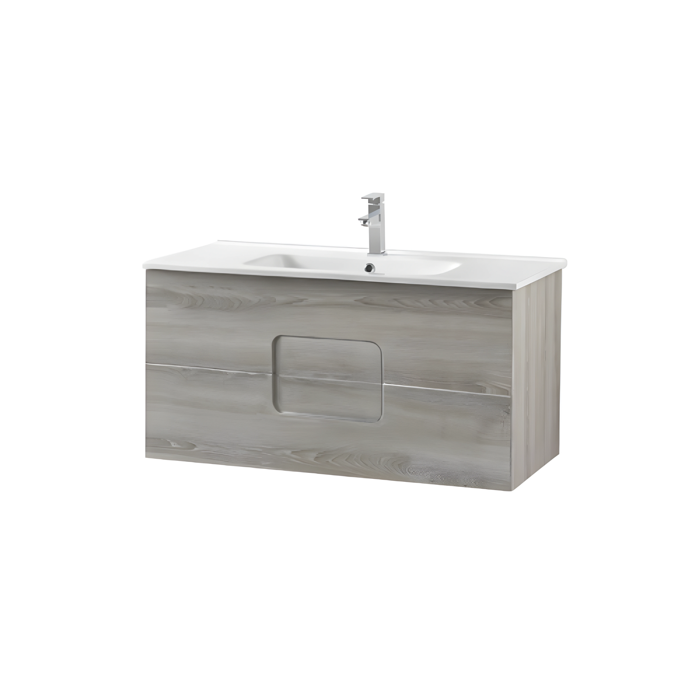 Mobile bagno sospeso "Jenna120" 2 cassetti lavabo e specchio con colonna