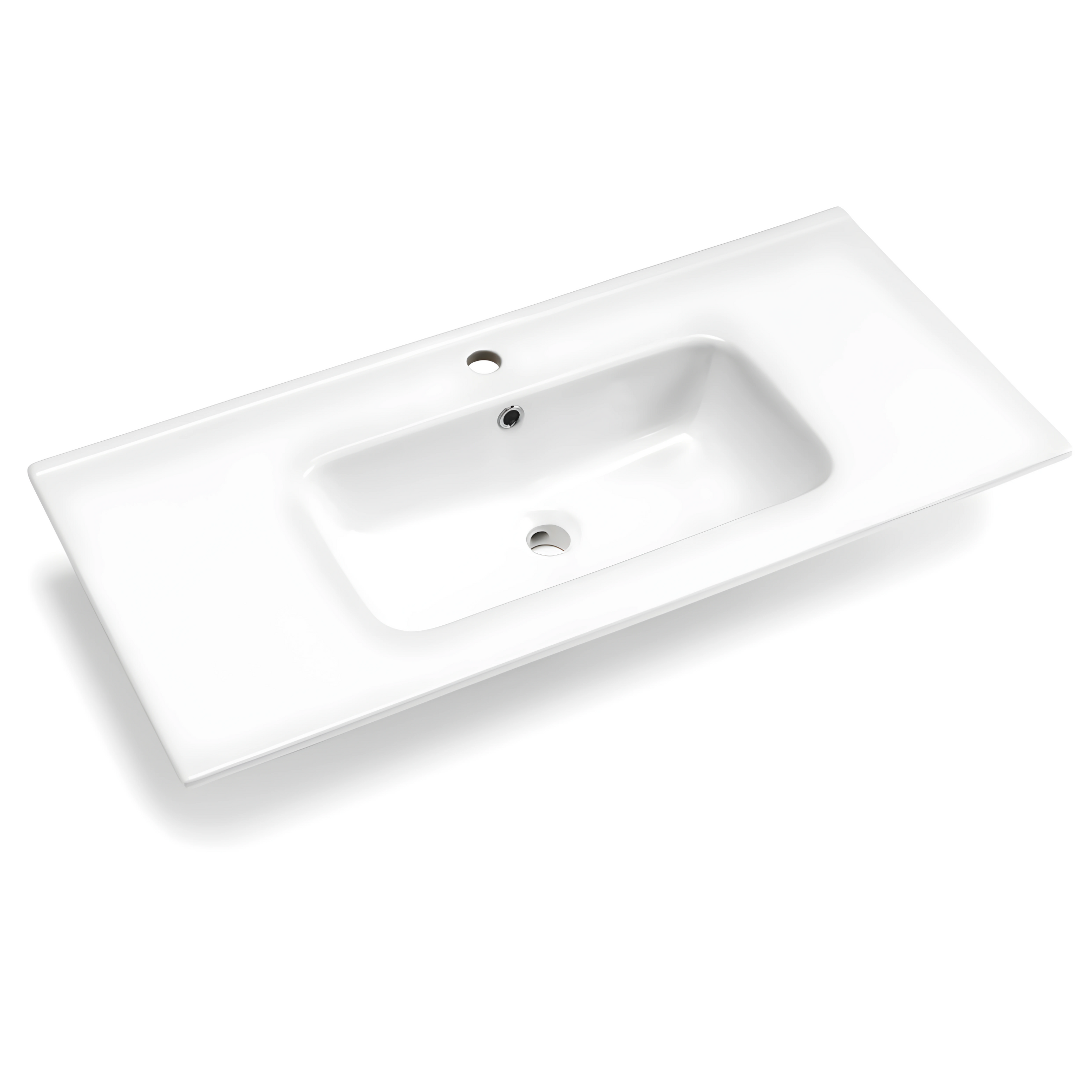 Meuble de salle de bain suspendu "Bali 100" colonne vasque avec miroir LED 2 tiroirs