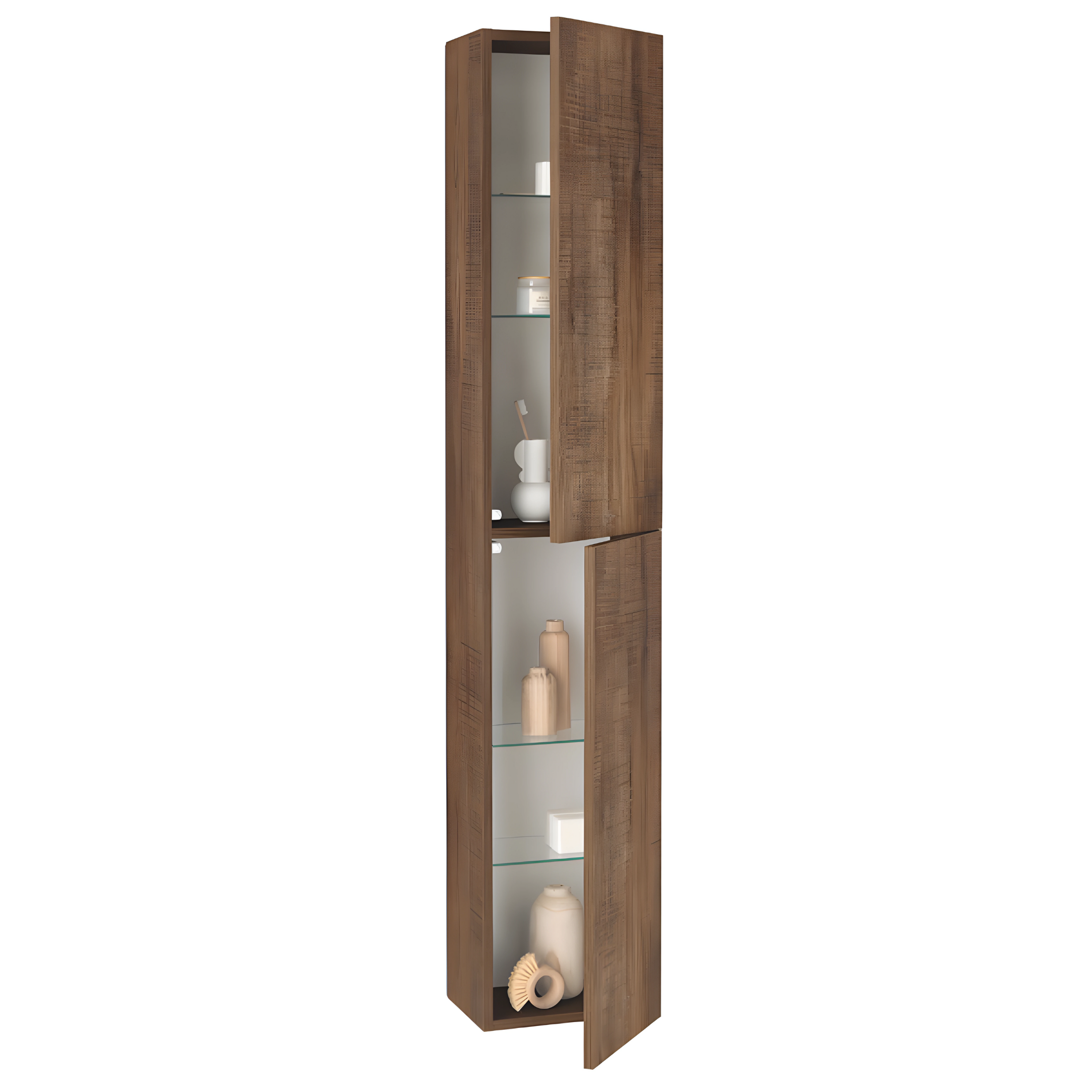 Mueble de baño suspendido "Bali 100" columna de lavabo con espejo LED 2 cajones