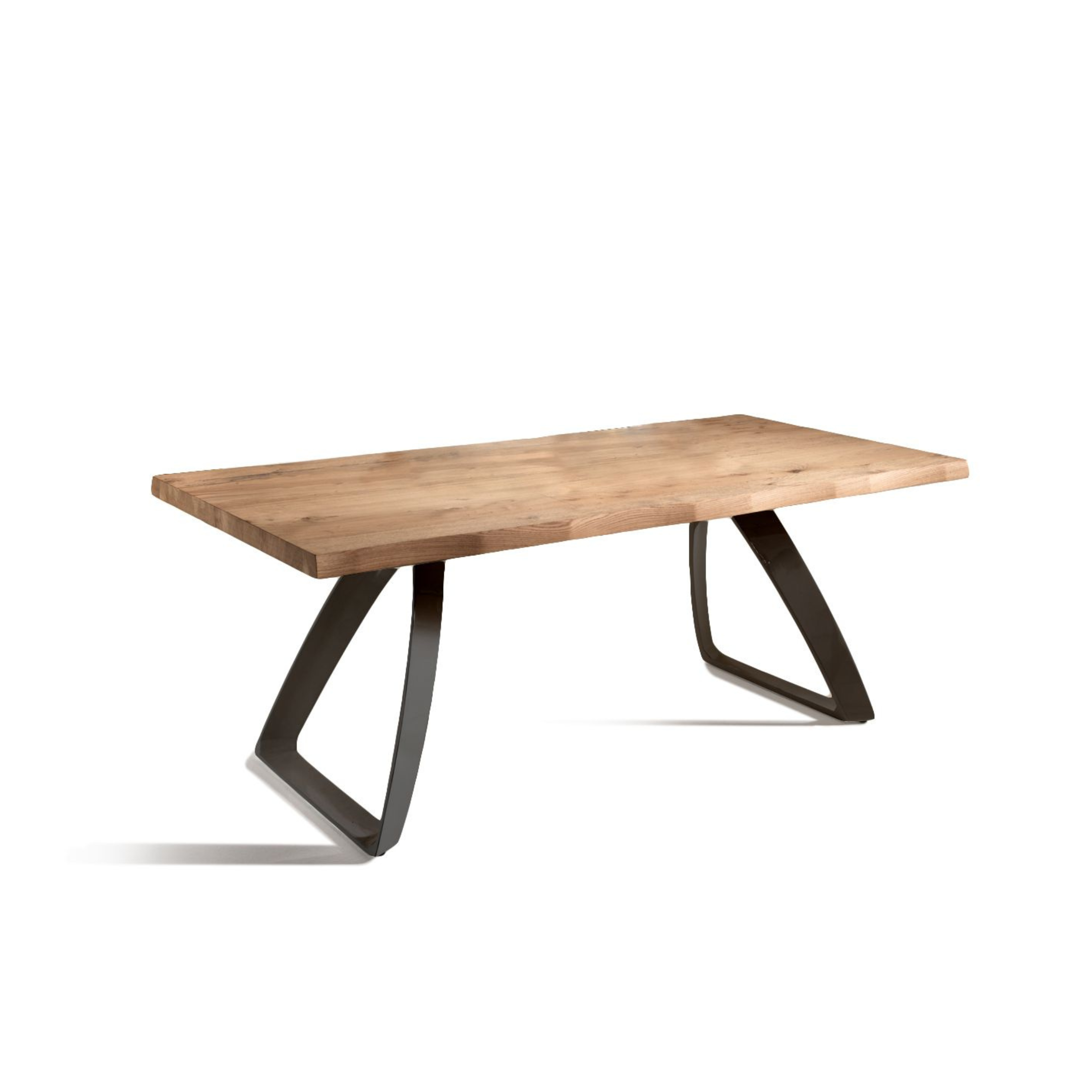 Table fixe "Bridge" plateau bois et pieds métal 160x90 cm 76h