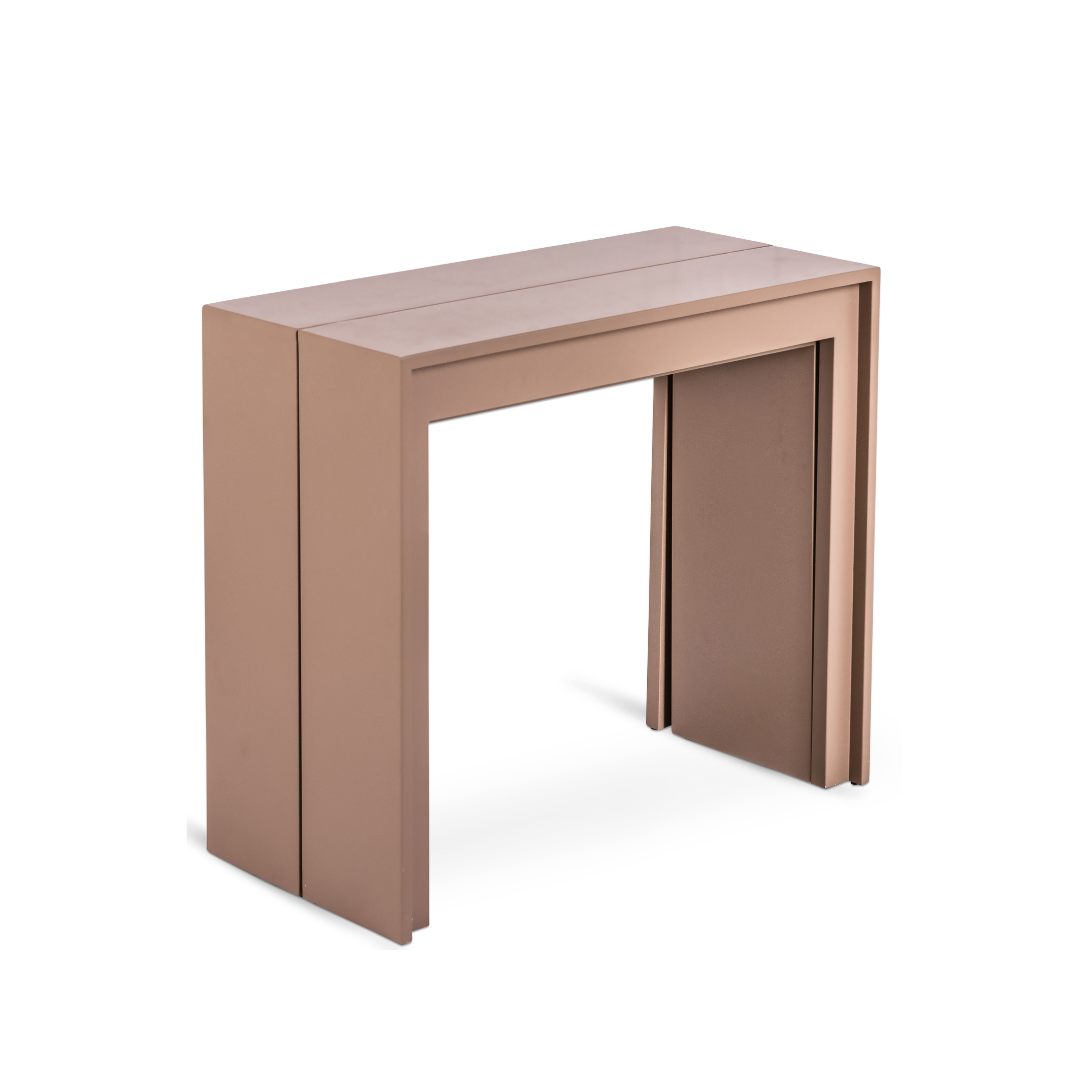 Table console extensible "Pinocchio" en bois laqué, 10 places, 43/302x90 cm 76h