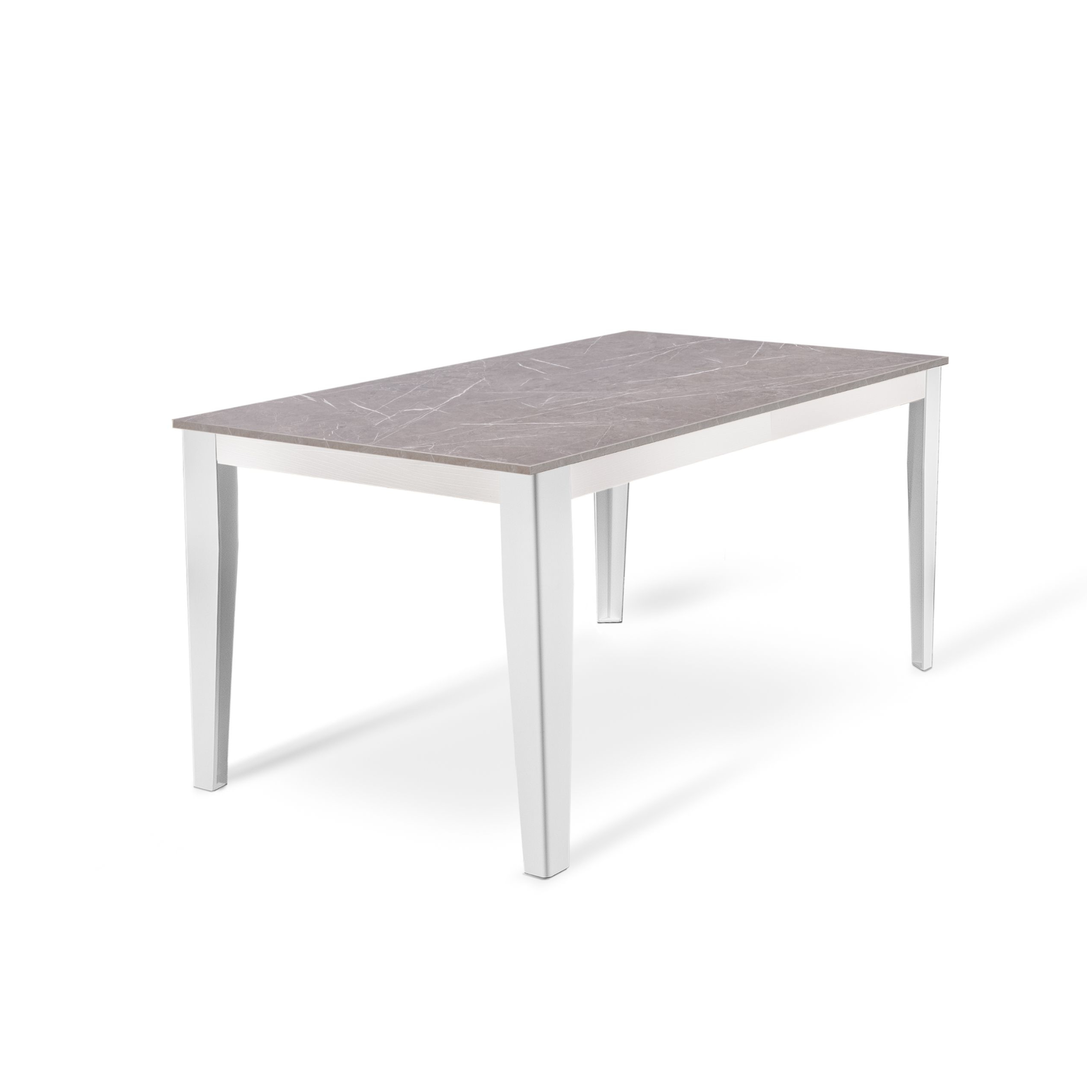Table extensible "Big", plateau mélaminé, pieds métal, 14 places, 316x90 cm, 76h