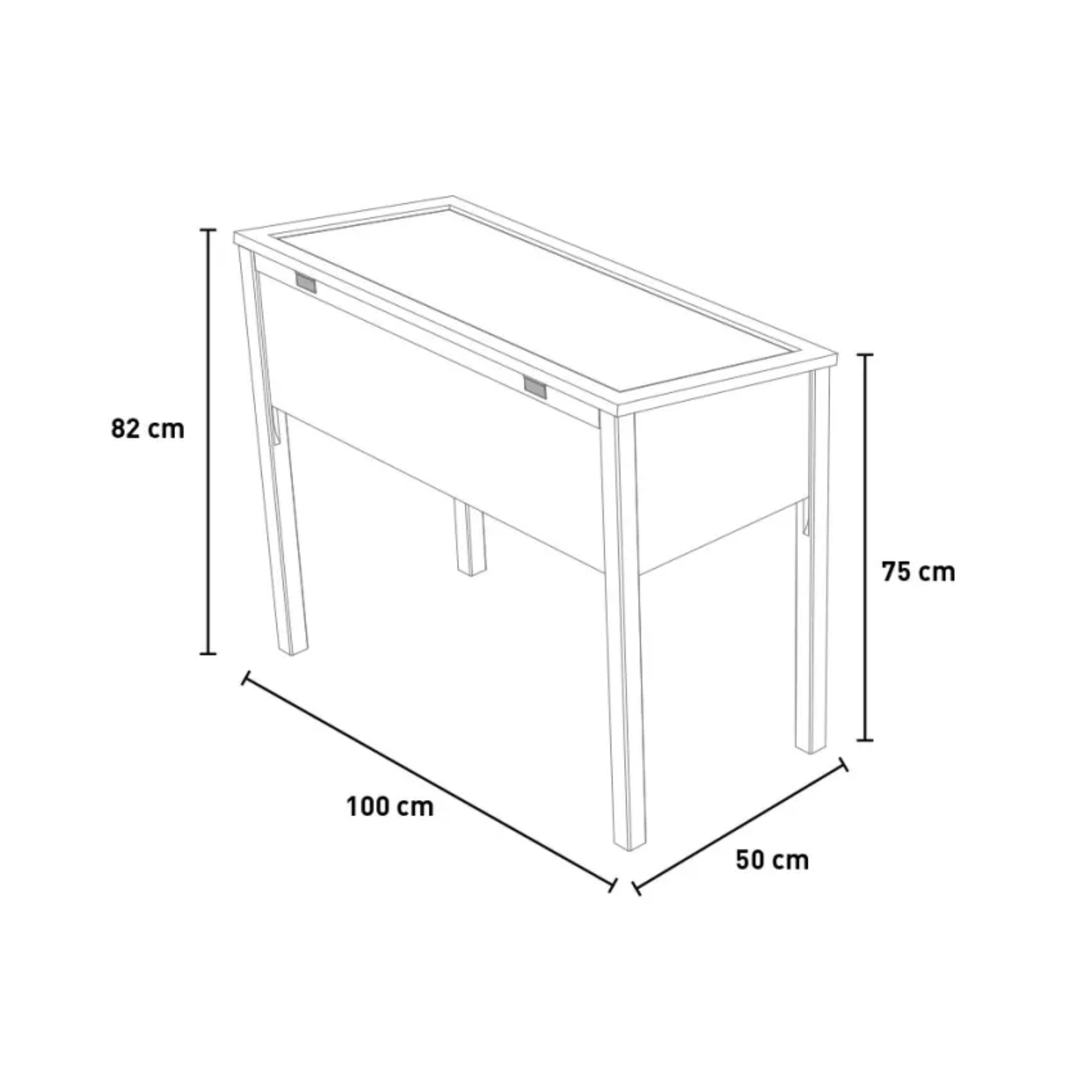 Fioriera rialzata "Samy" per giardino in legno certificato cm 100x50 82h