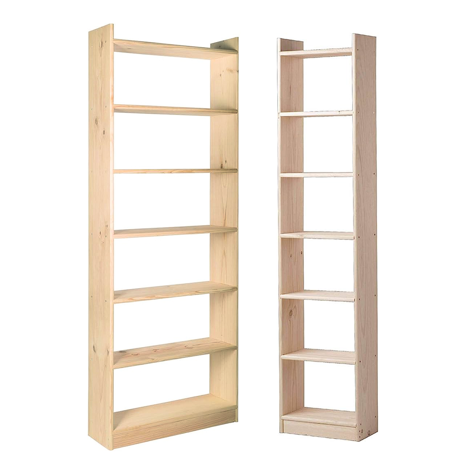 Librería alta abierta Sinir con 7 estantes de madera, 217h cm