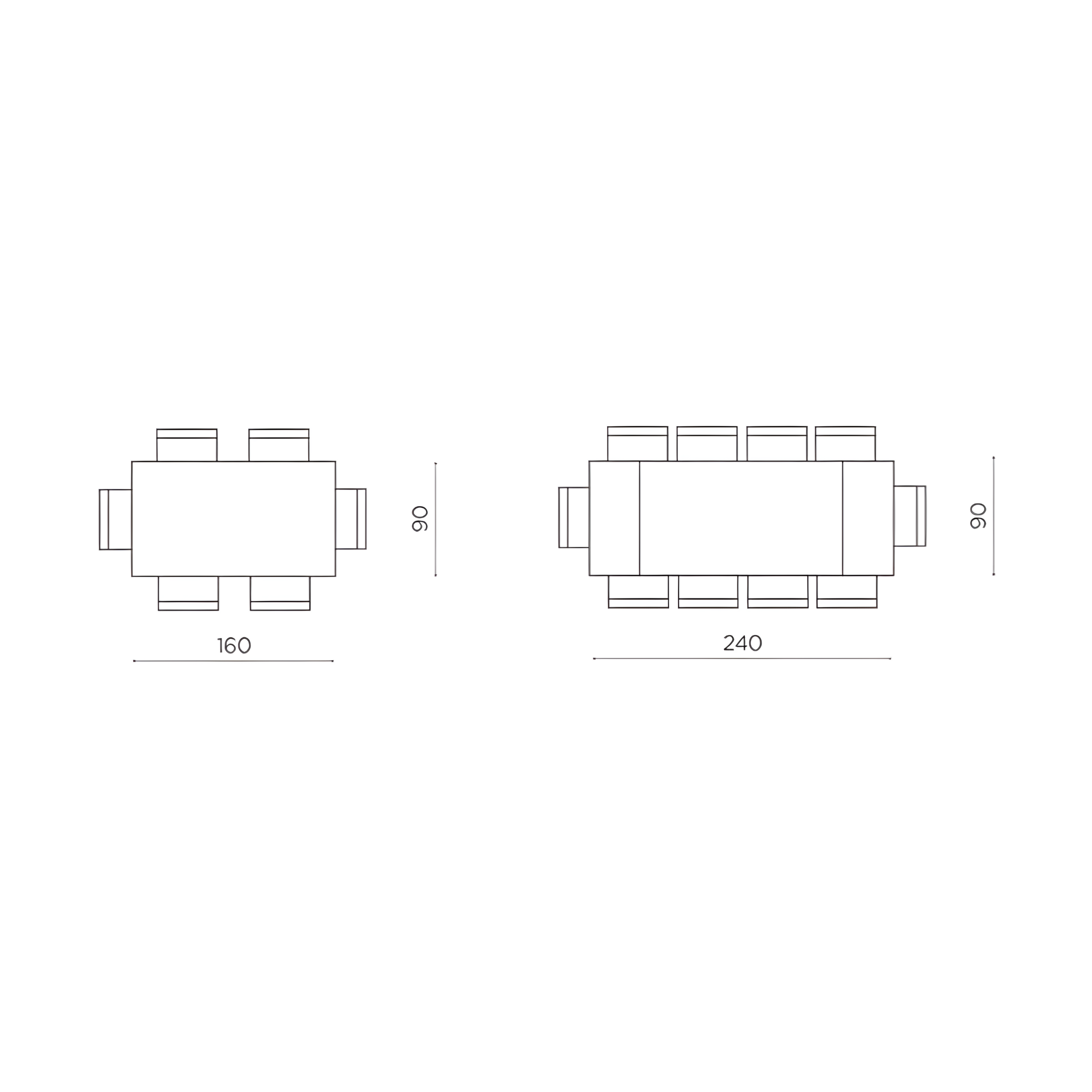 Tavolo allungabile "Artico" con piano in pietra effetto marmo cm 160x90 75h