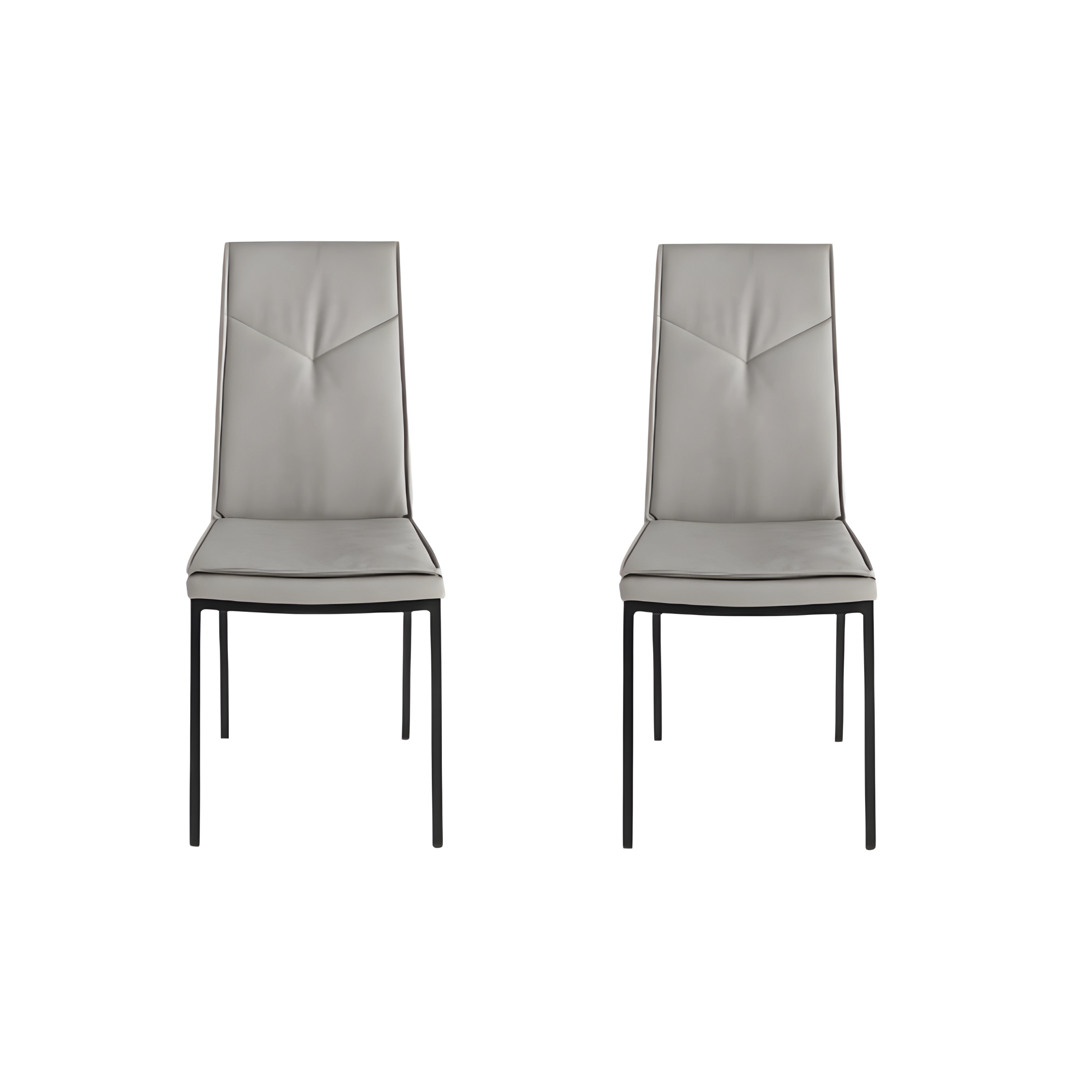 Set sedie da pranzo "Vivienne" in ecopelle con base in metallo cm 42x60 100h