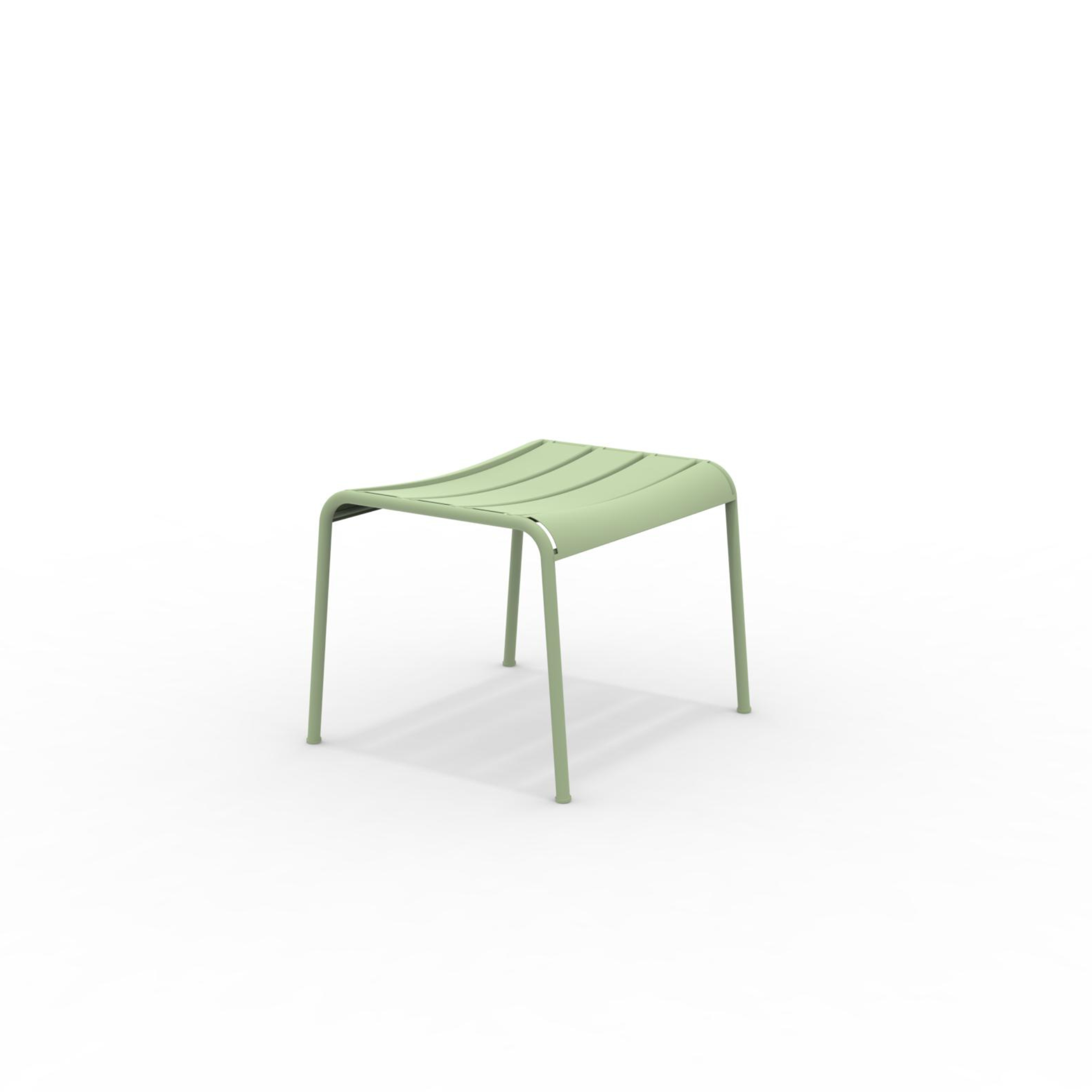 Repose-pieds "Twist" en métal peint, tabouret bas de jardin 126x57 cm 88h