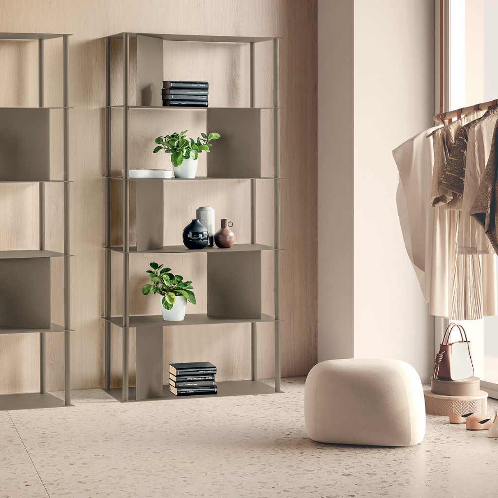 Libreria verticale “Molin” in metallo verniciato cm 90x40 190h