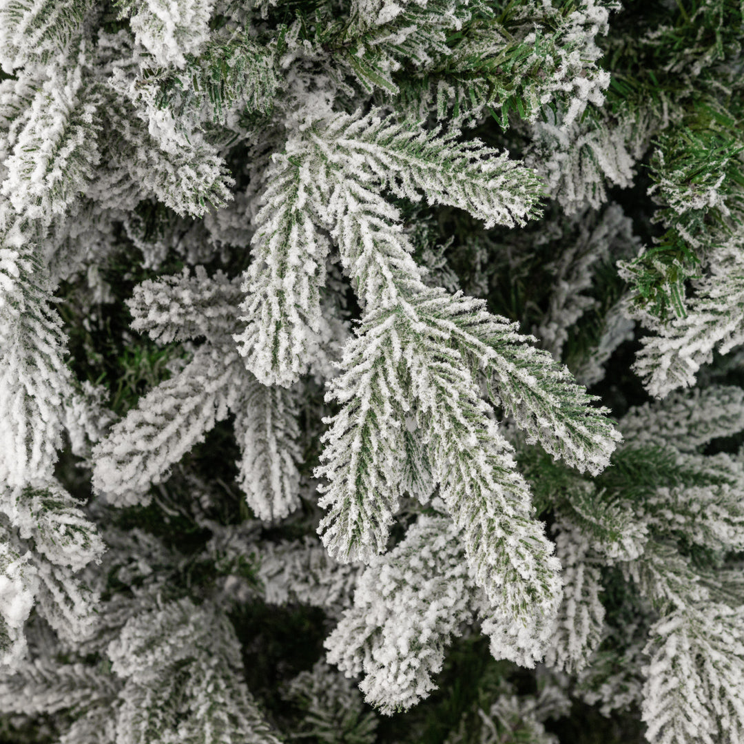 Árbol de Navidad nevado "Lumières" en PE efecto tacto real + flocado de máxima calidad