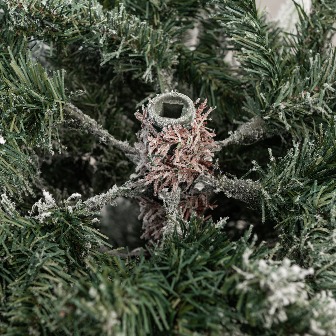 Árbol de Navidad nevado "Lumières" en PE efecto tacto real + flocado de máxima calidad