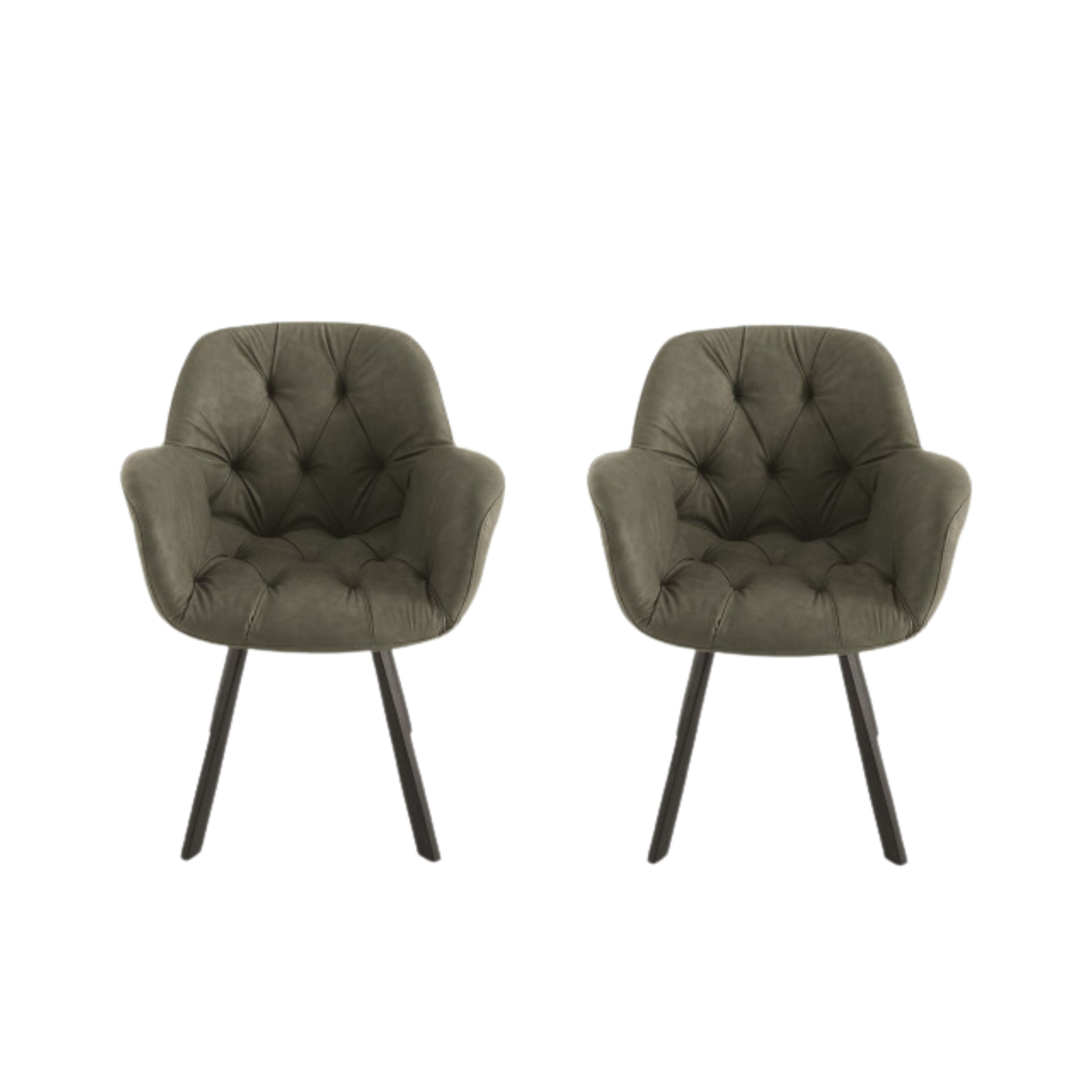 Set di sedie imbottite in ecopelle soft touch "Celia" moderne da soggiorno cm 66x65 85h