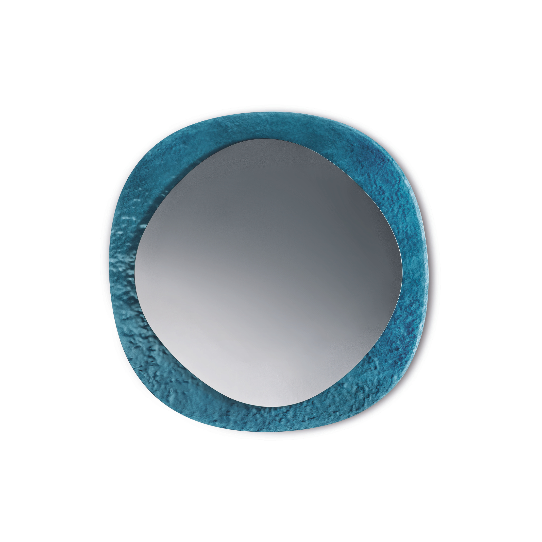 Miroir rond moderne "Curve" avec cadre en verre Ø 120x120 cm