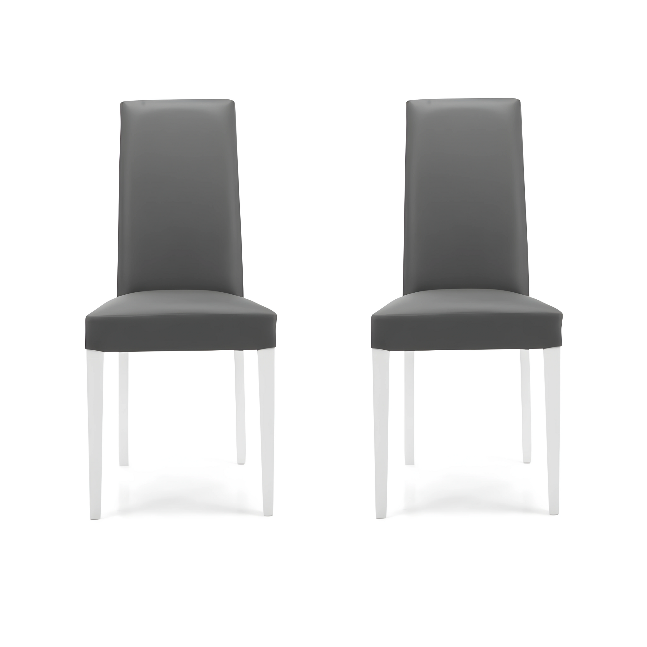 Set sedie imbottite in ecopelle "Denver" elegante con gambe in legno cm 45x56 99h