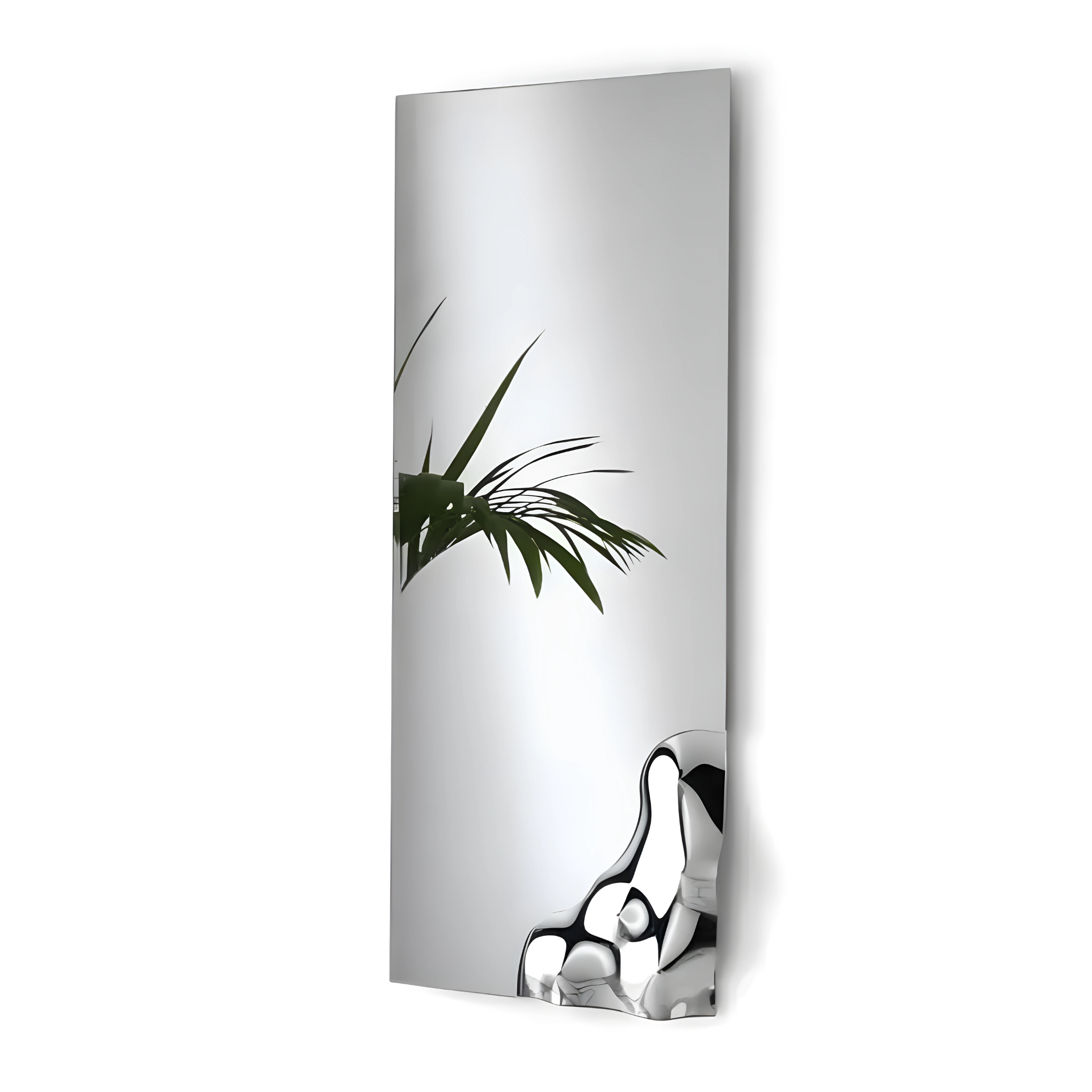 Espejo rectangular "Dolores" con esquina en vidrio fundido moderno cm 170x68 h