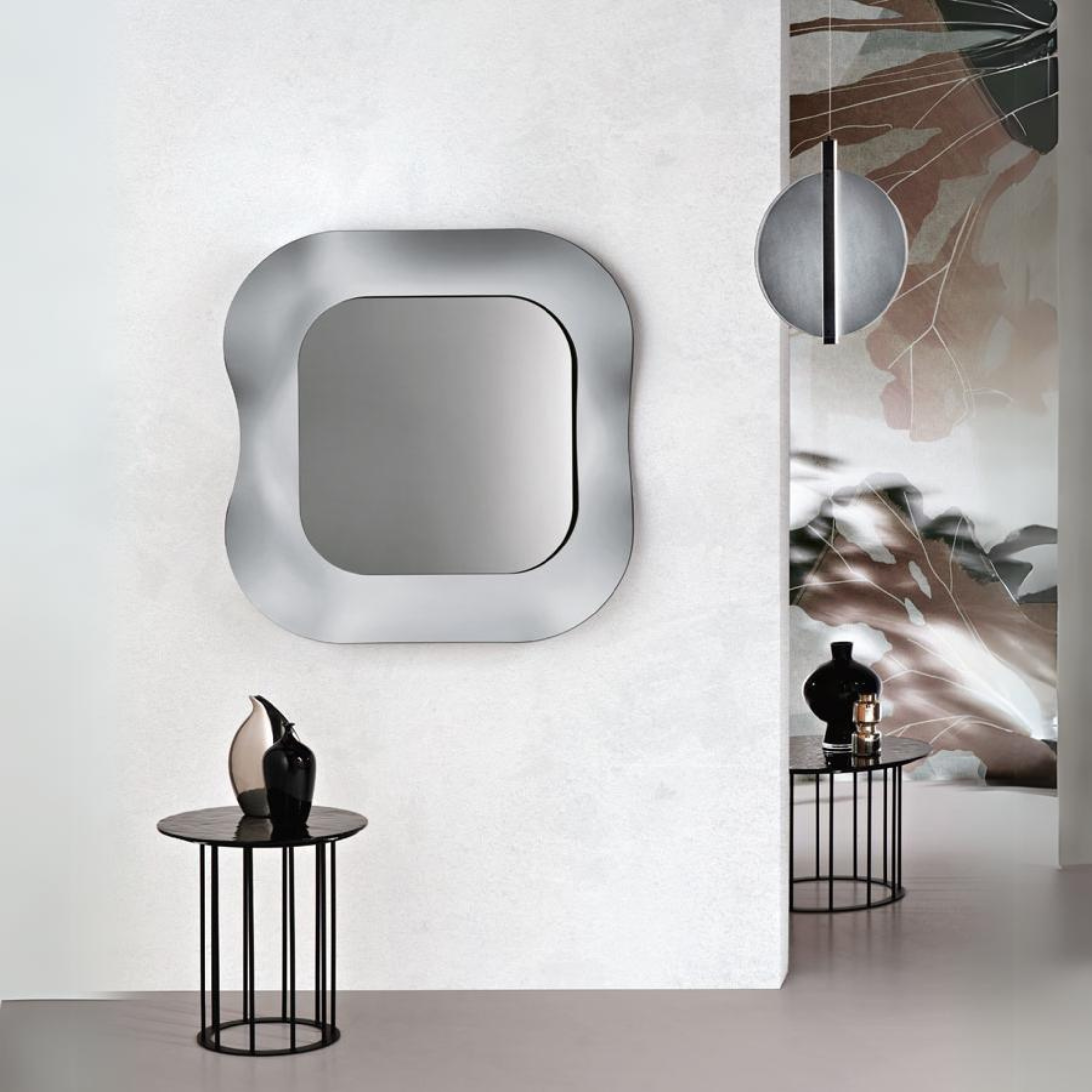 Miroir mural "Dune" avec élégant cadre en verre fondu