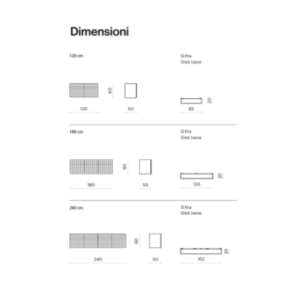 Madia da soggiorno bianca "Palatina" con slitta in metallo nera