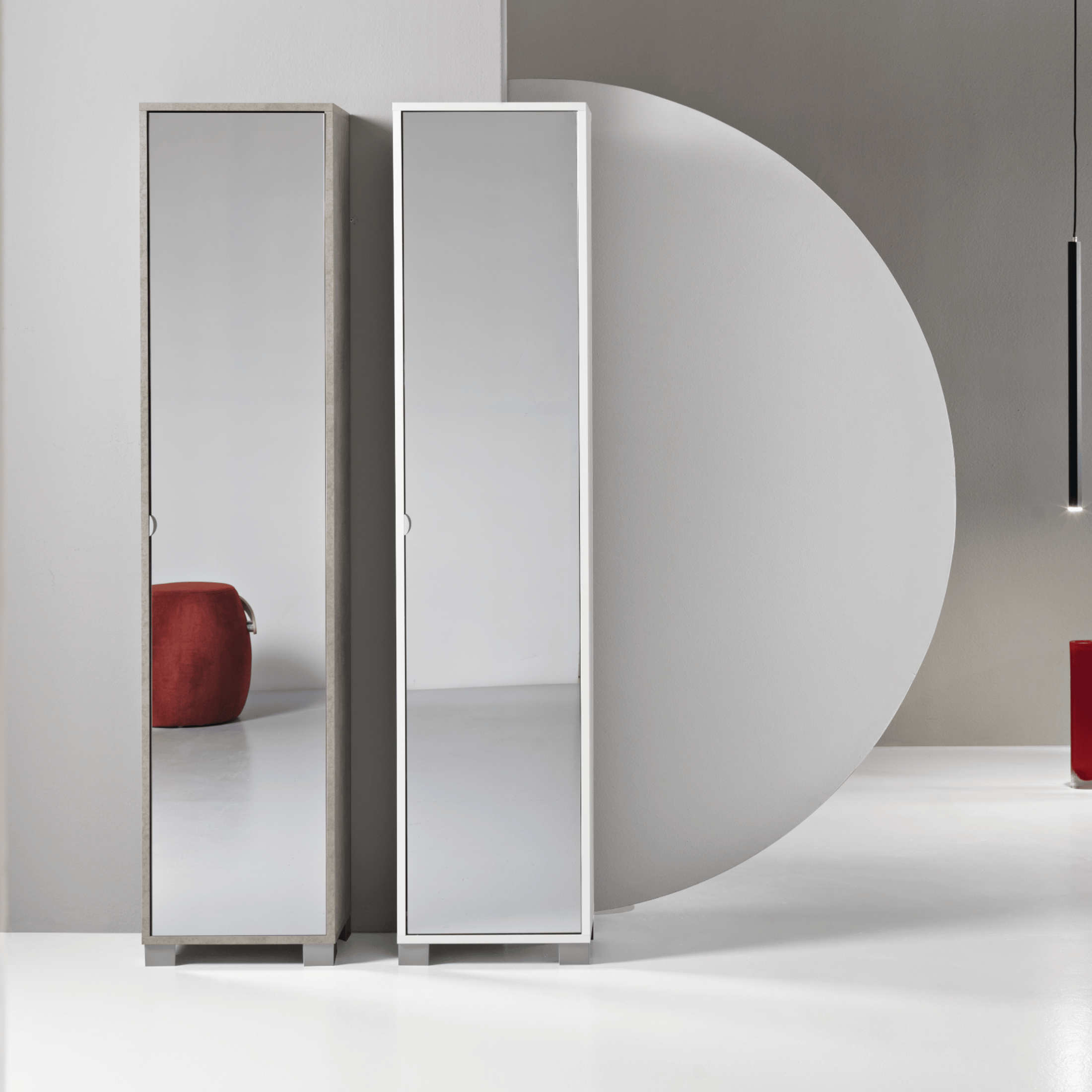 Mueble columna de baño "Garden" con 1 puerta espejo 43x29 h190 cm