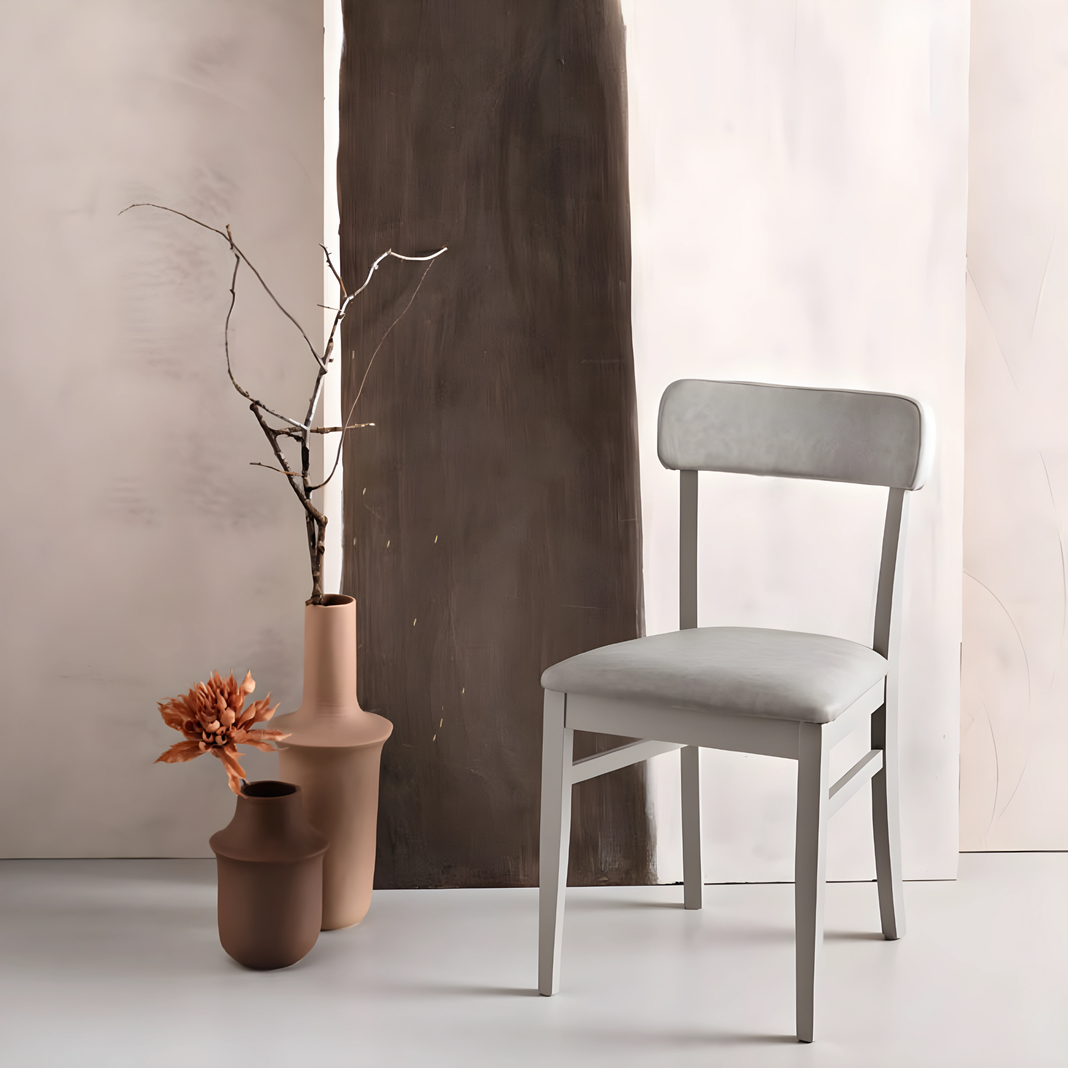 Chaise en éco-cuir "Lipsia" avec structure en bois 46x45 cm 82h