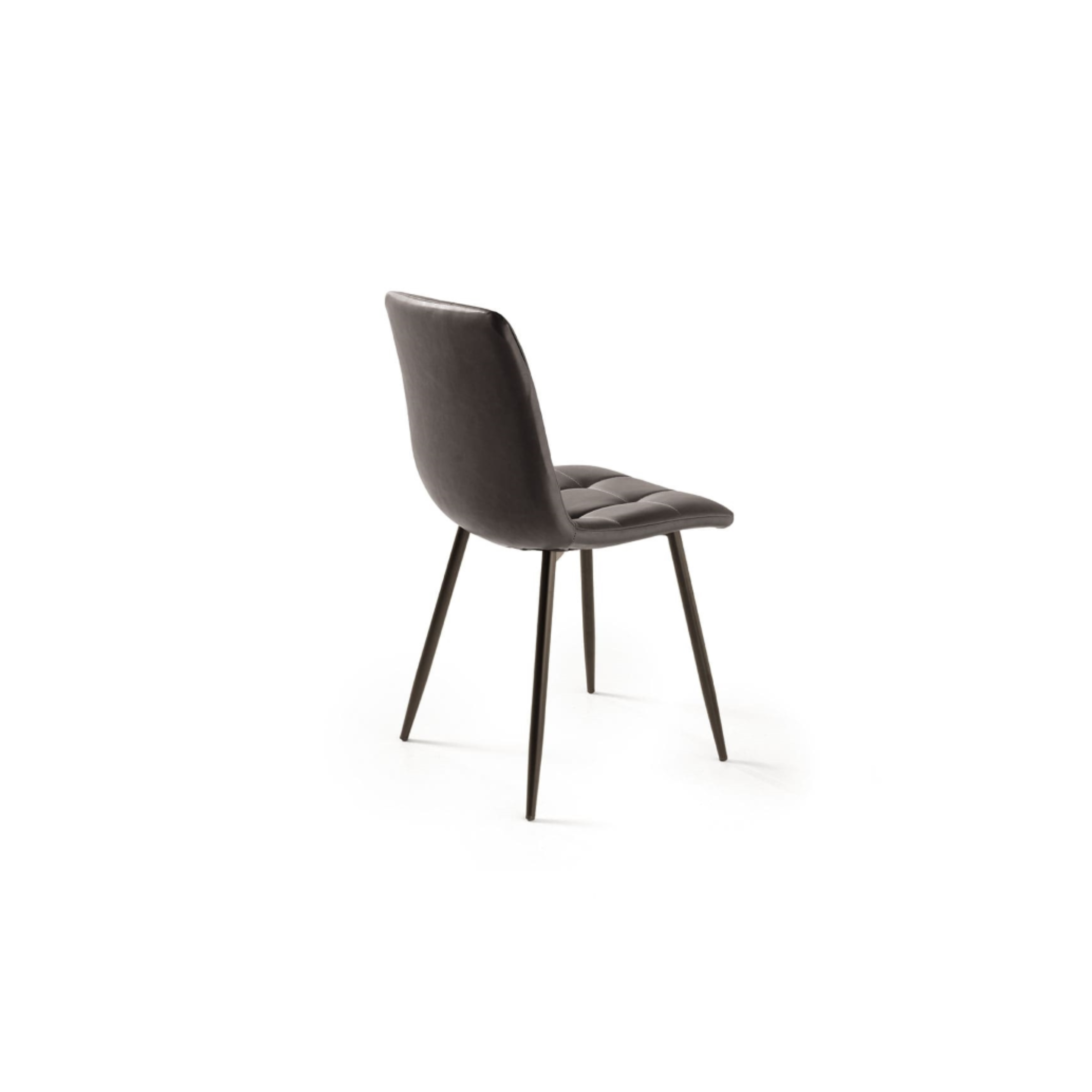 Silla moderna "Arca" estructura de metal pintado asiento en ecopiel efecto soft touch 45x53 cm 88h