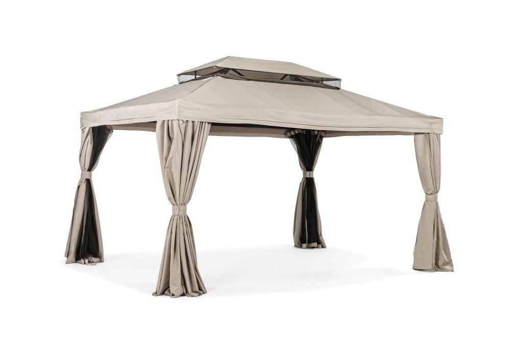 Cenador de aluminio "Sahara" con láminas laterales y mosquiteras de 3x4 m