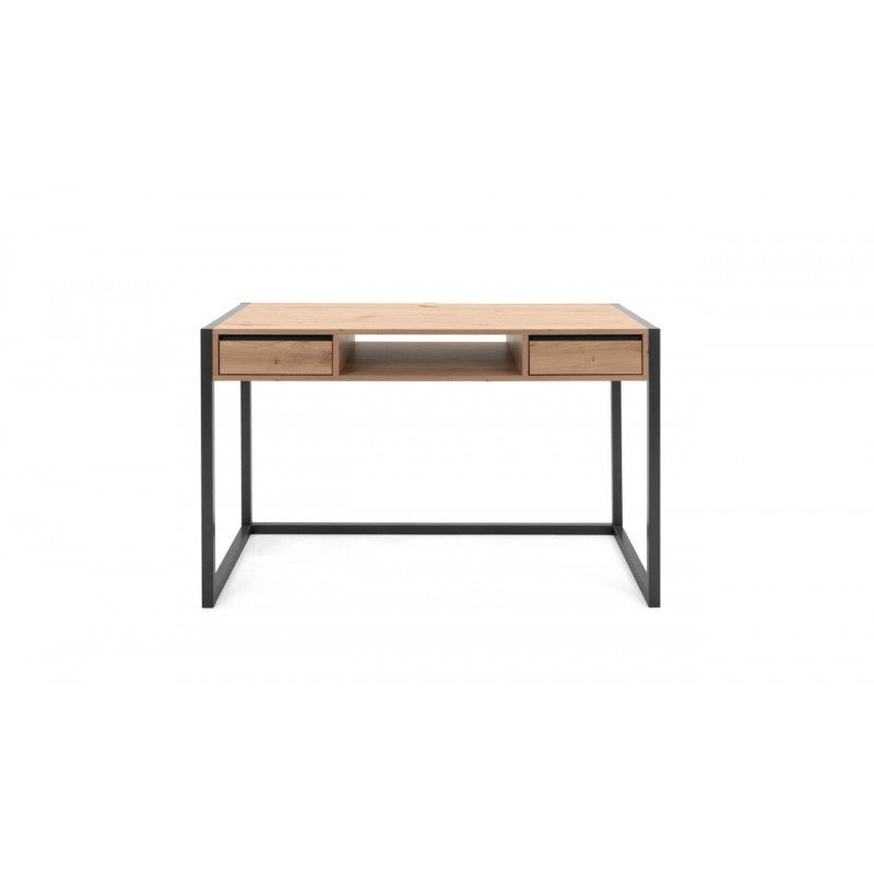 Scrivania moderna "Denver" quercia e antracite con 2 cassetti e 1 vano a giorno  cm 120x60 75h