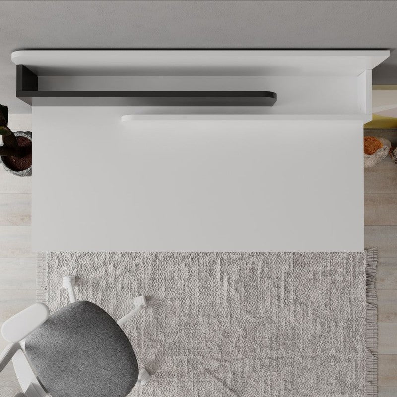 Scrivania da ufficio  "Leila" in legno con 1 cassetto e 2 scomparti cm 110x60 101h