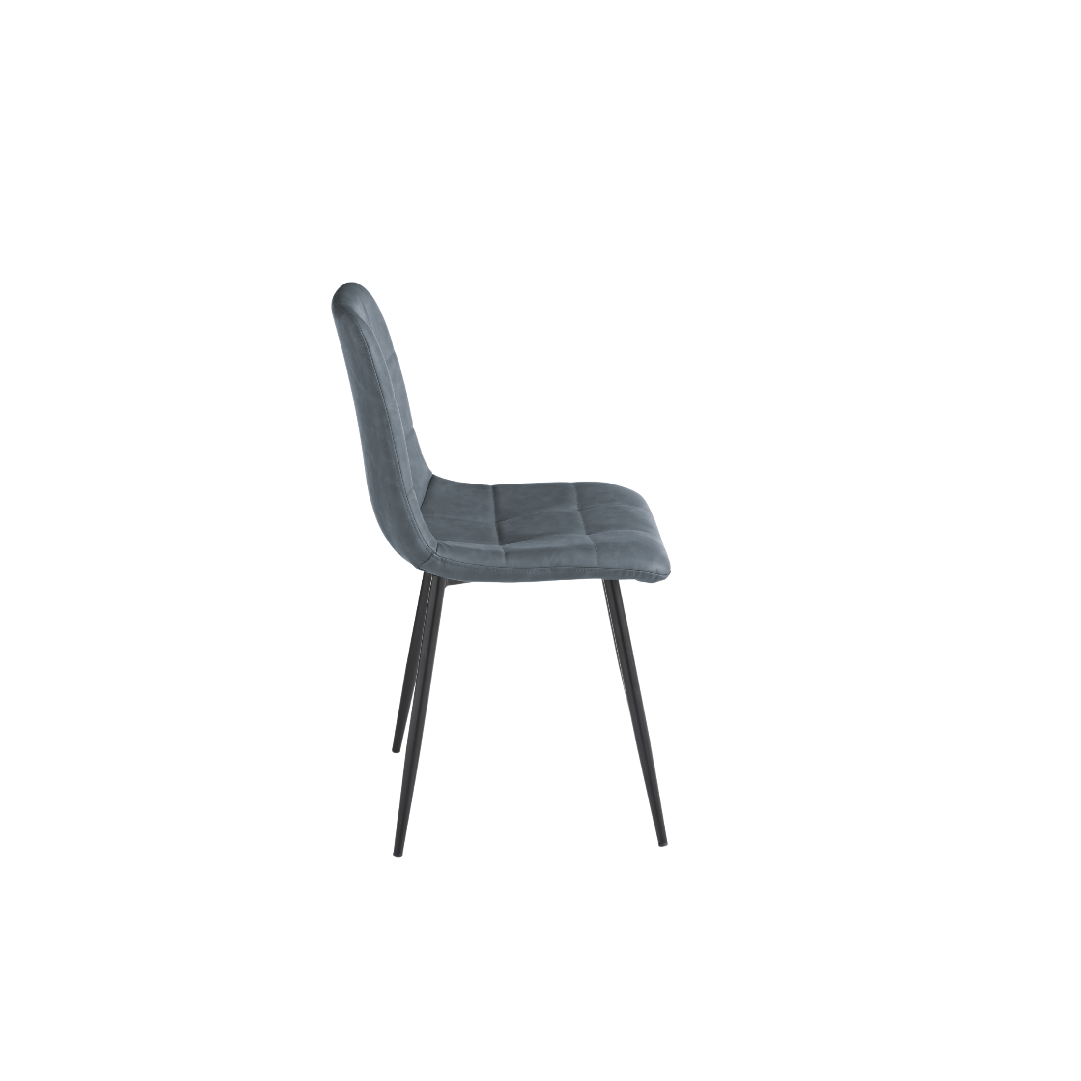 Silla moderna "Arca" estructura de metal pintado asiento en ecopiel efecto soft touch 45x53 cm 88h