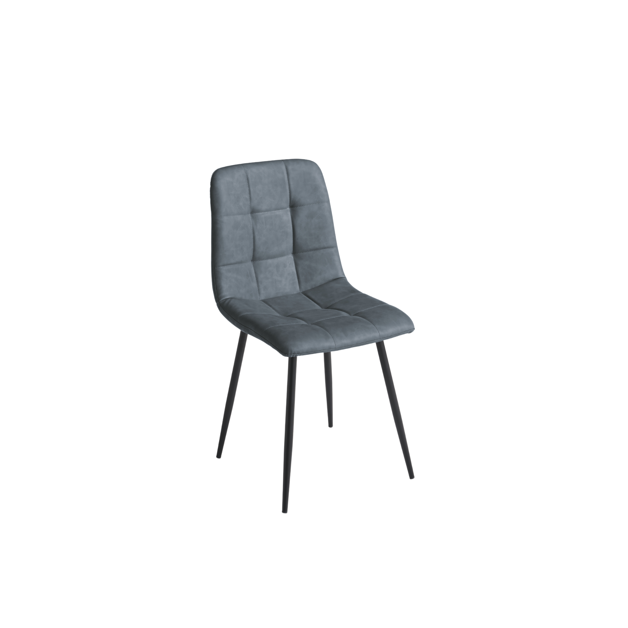 Silla moderna "Arca" estructura de metal pintado asiento en ecopiel efecto soft touch 45x53 cm 88h