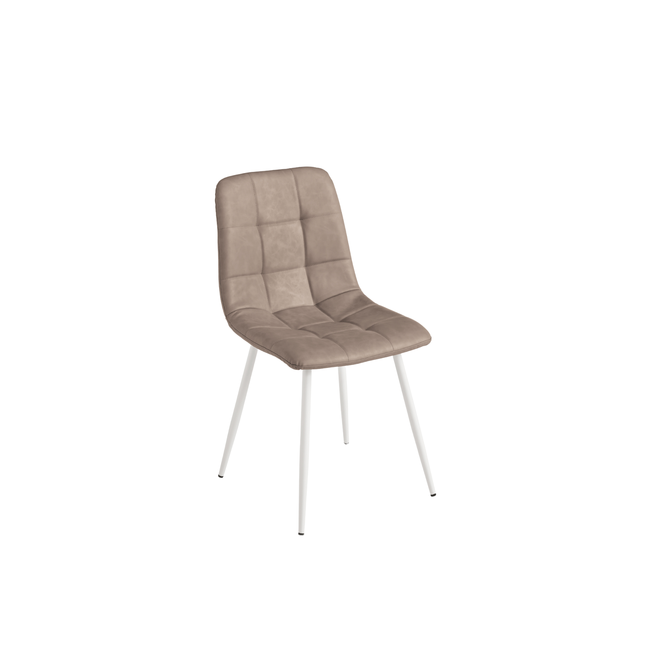 Silla moderna "Arca" estructura de metal pintado asiento en ecopiel efecto soft touch 45x53 cm 88h