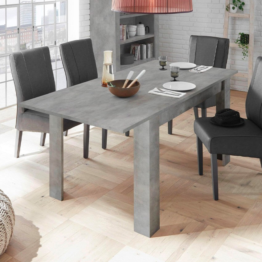 Mesa extensible de madera y hormigón moderna "Fold Urbino" 90x137/185 cm