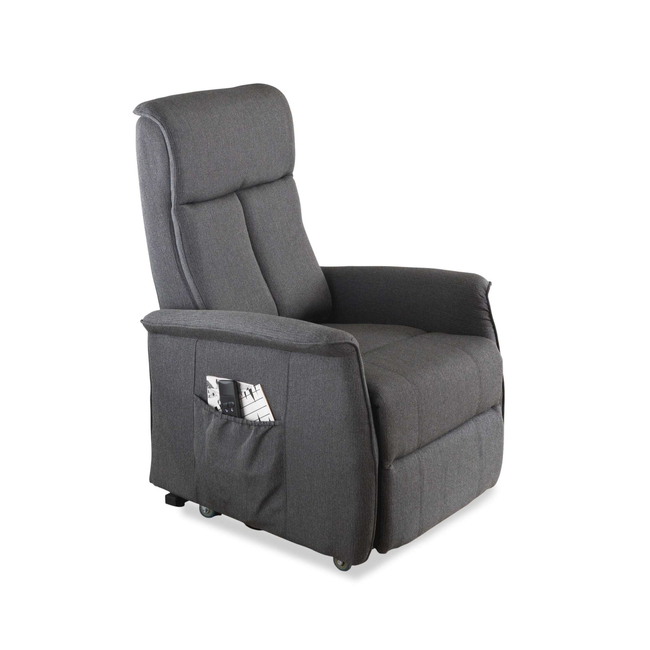 Fauteuil inclinable en microfibre "Morgana" fonction relevable 2 moteurs 82x75 cm 110h