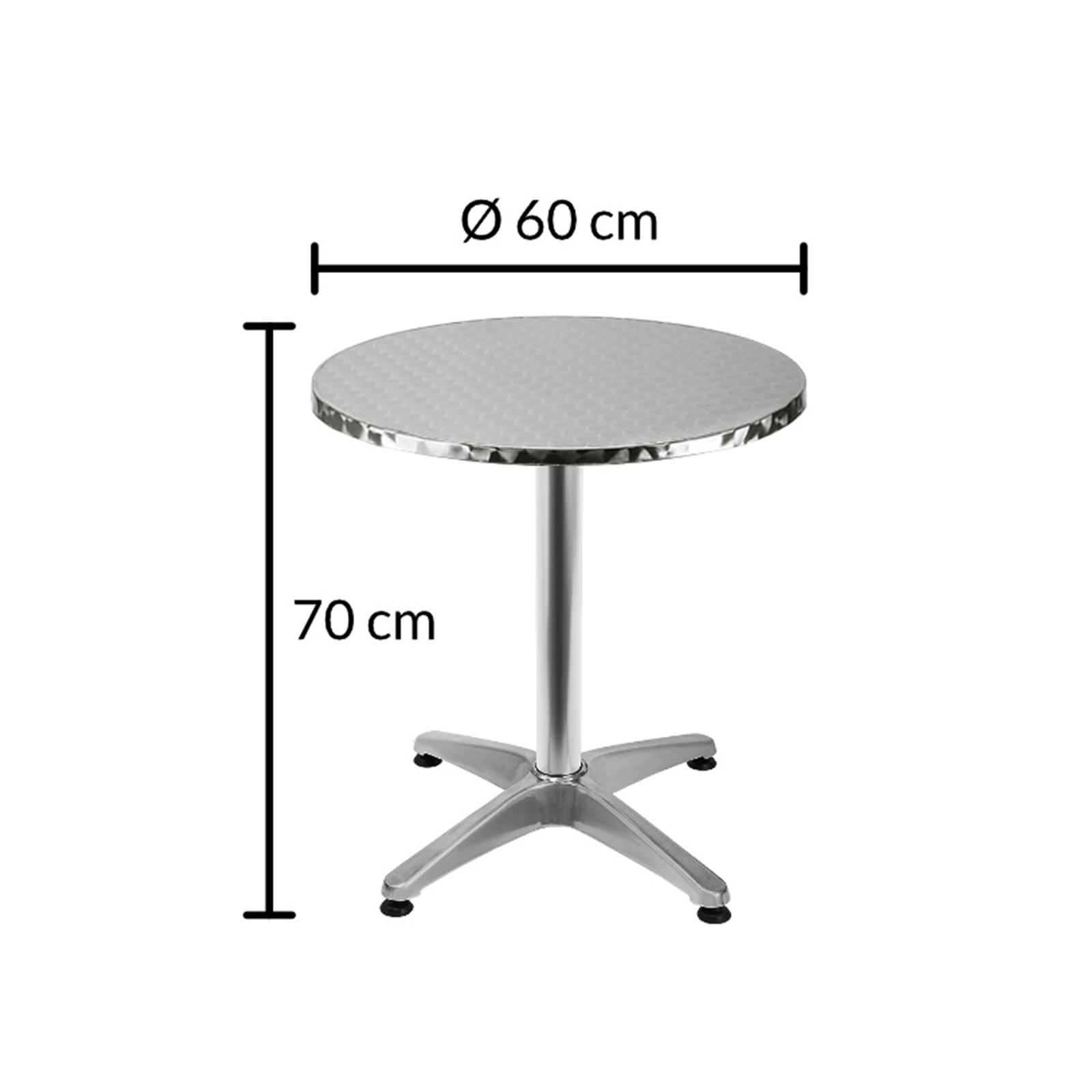 Set da bar Alu in metallo tavolo alto o basso tondo quadrato poltrona e sgabello