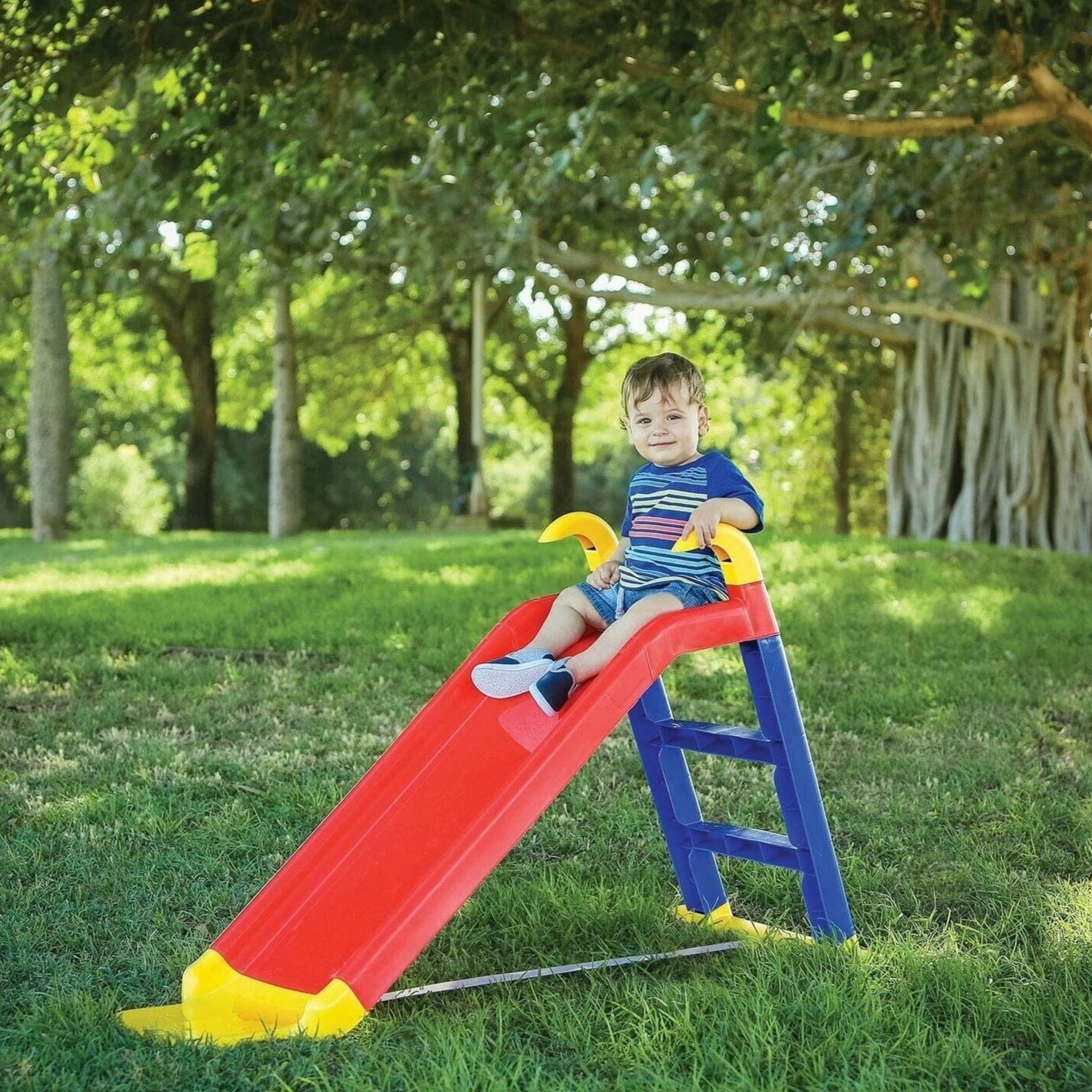 Scivolo da giardino per bambini a 2 scalini di Starplast l 77 cm