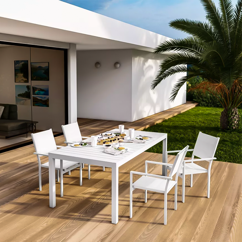 Tavolo da esterno Palau in resina rettangolare per giardino veranda cm