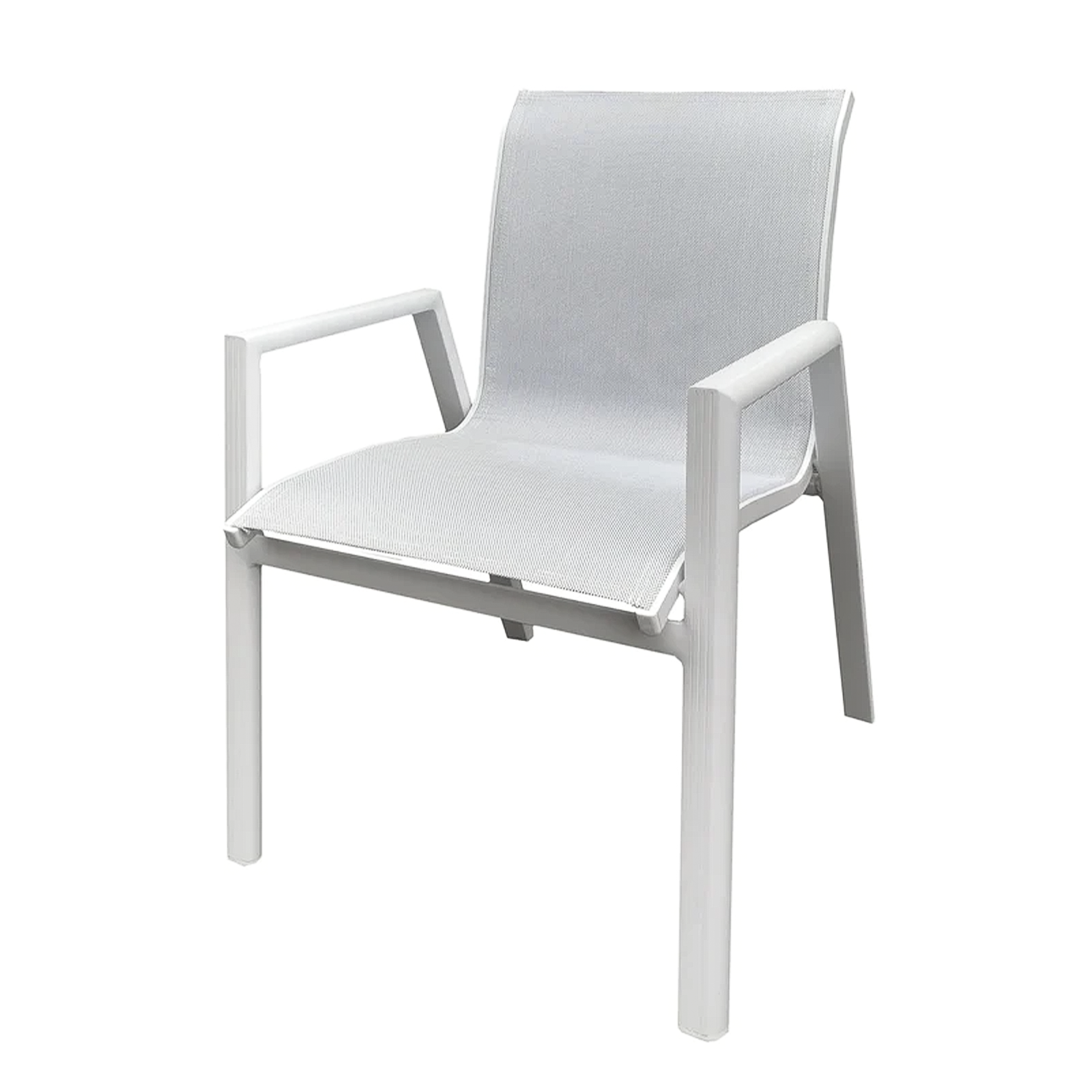Sedia in alluminio Alu White poltrona con seduta in tessuto da giardino