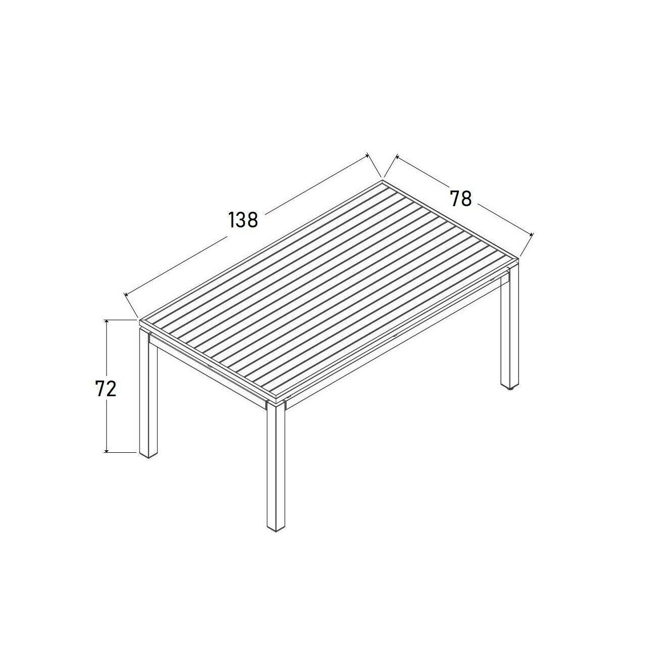 Tavolo da giardino in resina da pranzo per esterno modello Maraone cm 138x78 h72