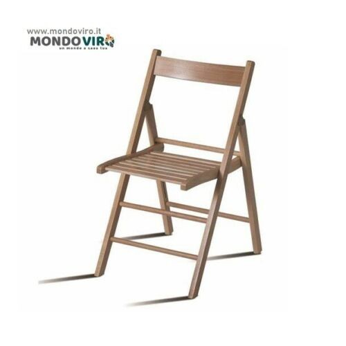 Set da 4 sedie pieghevoli in legno di faggio per esterno ed interno