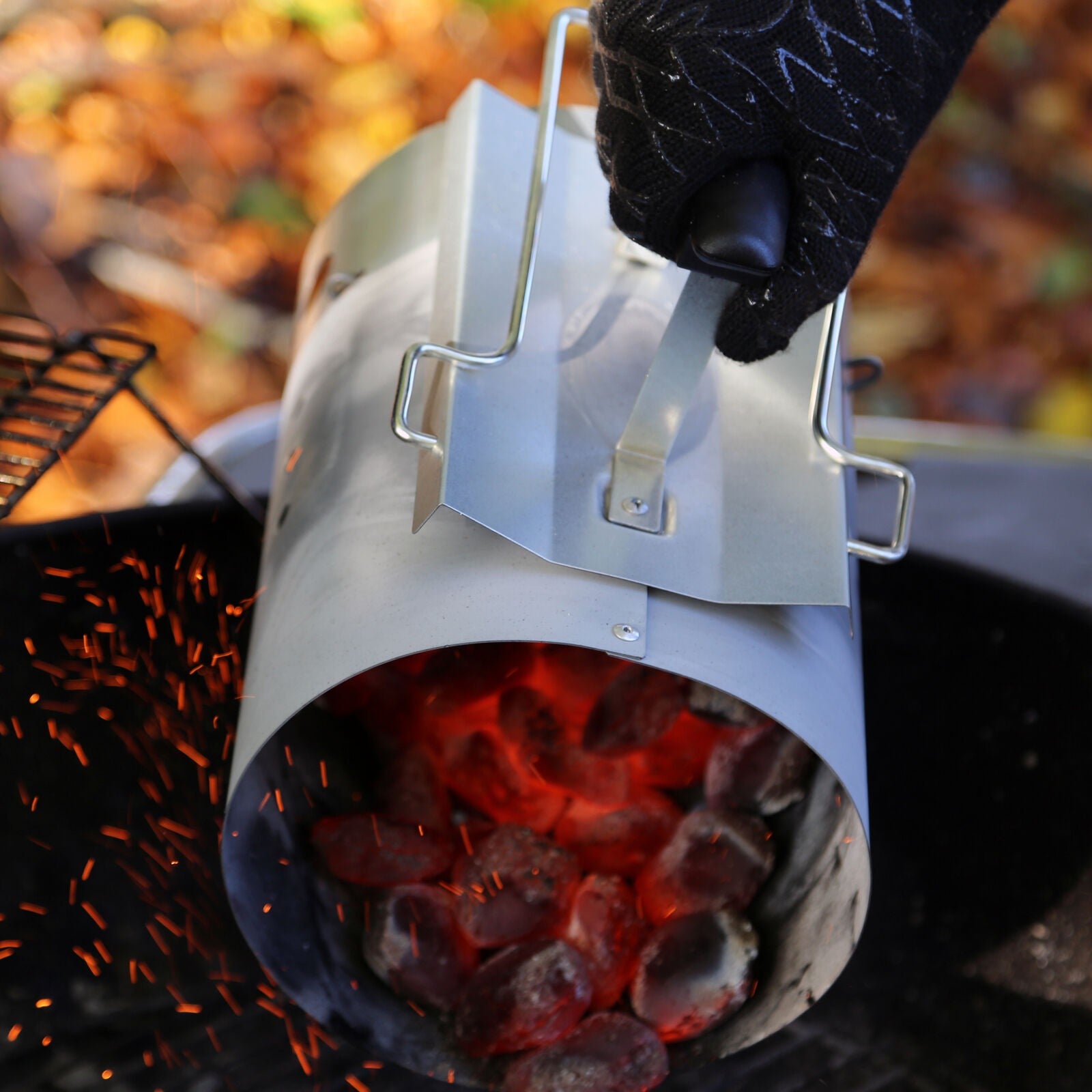 Ciminiera di accensione per barbecue e camini in acciaio inox