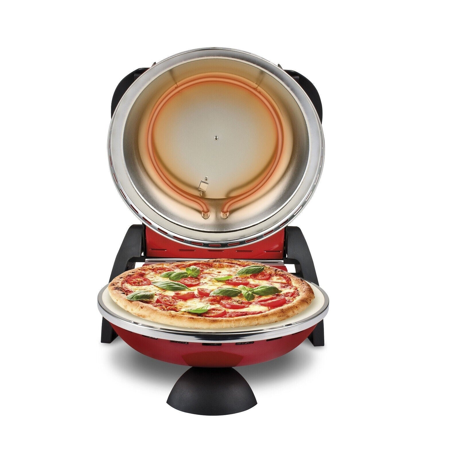 Forno elettrico per pizza in pietra refattaria con temperatura regolabile 5 livelli di cottura