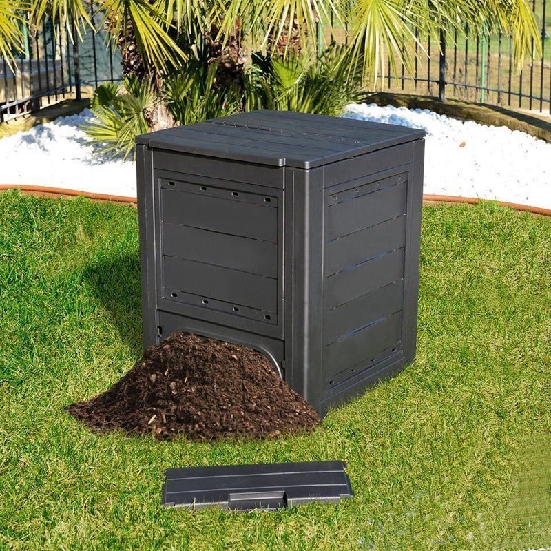 Compostiera a bidone da 260 litri ideale per giardini e uso esterno in plastica resistente