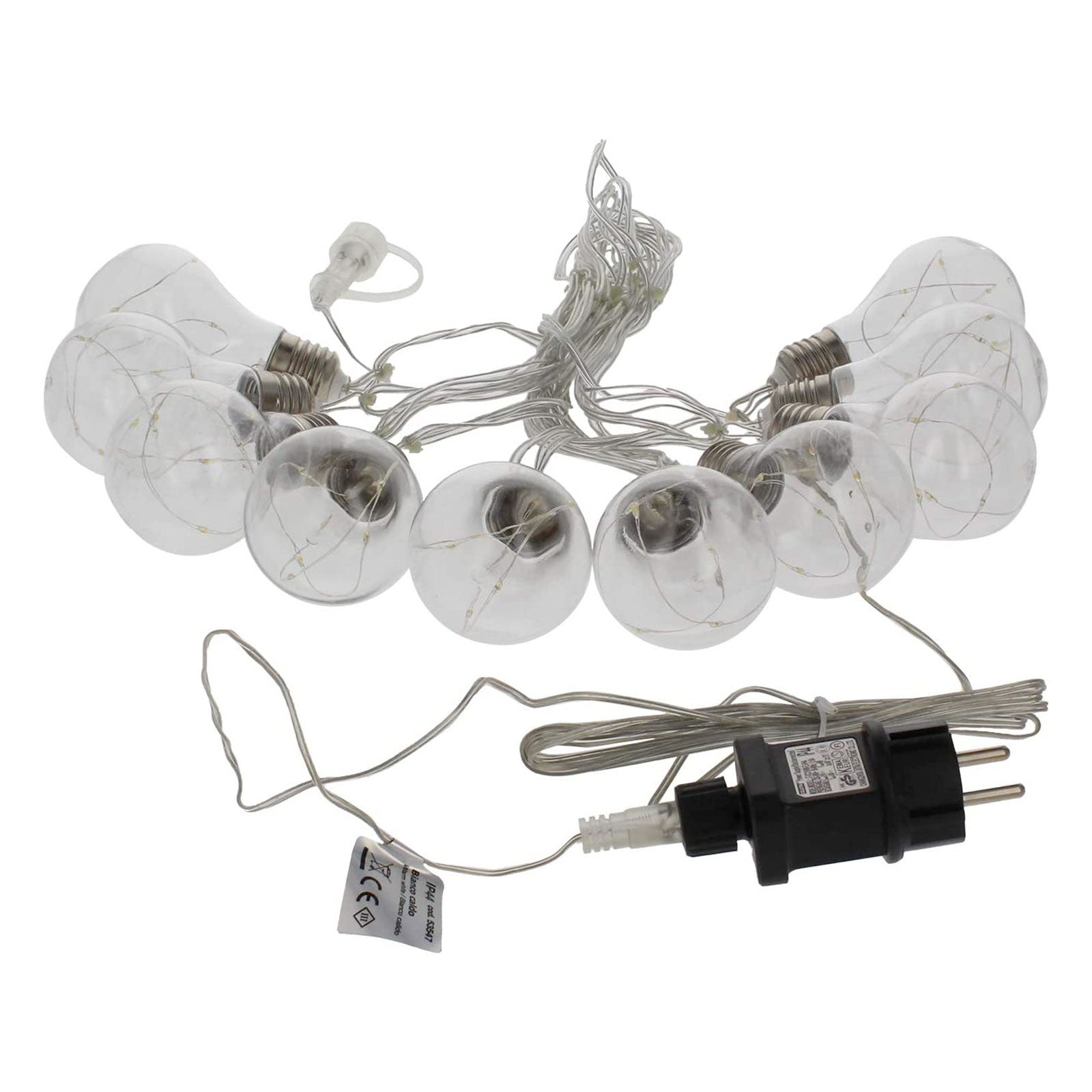 Serie di lampadine con microled a luce calda all'interno per interno ed esterno 4,8 mt