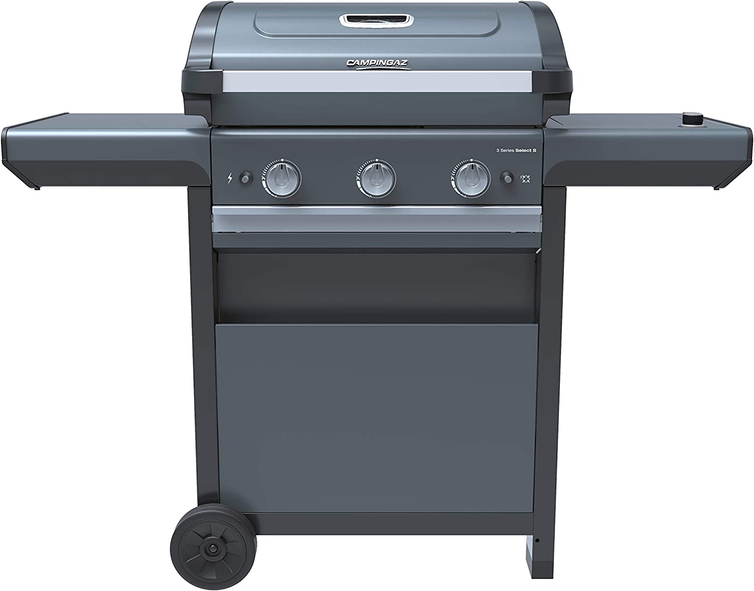 Barbecue BBQ a gas con griglia a 3 fornelli in acciaio inox e 1 bruciatore laterale
