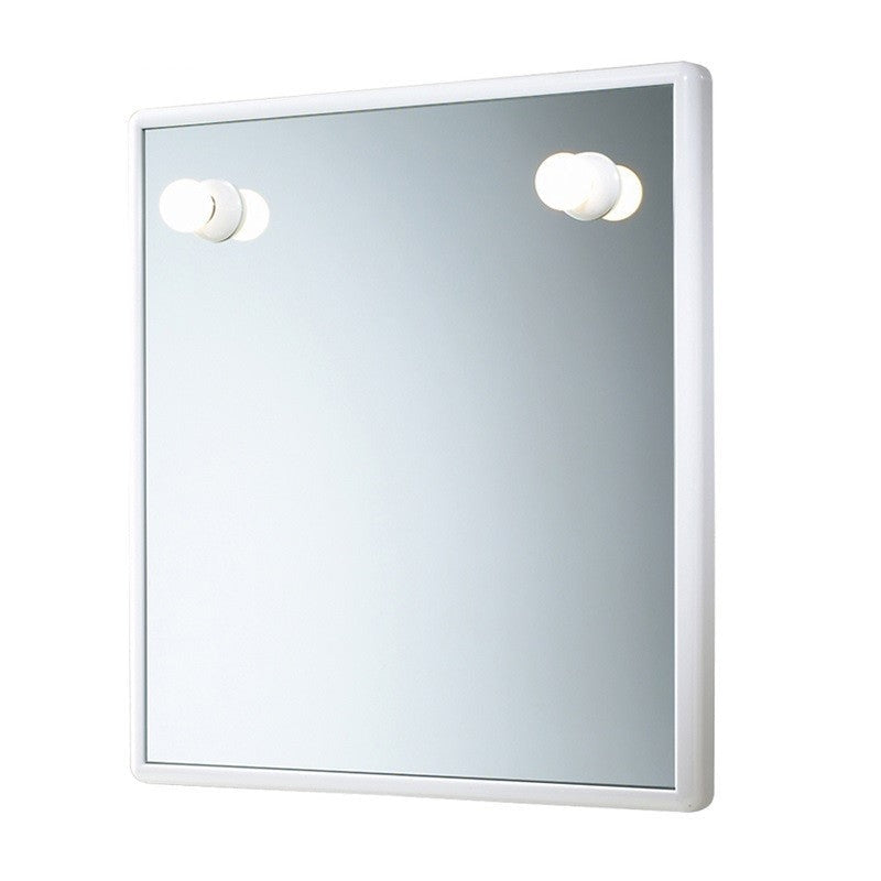 Specchio da bagno 8001 con luci e cornice bianca cm 55x5,5 60h