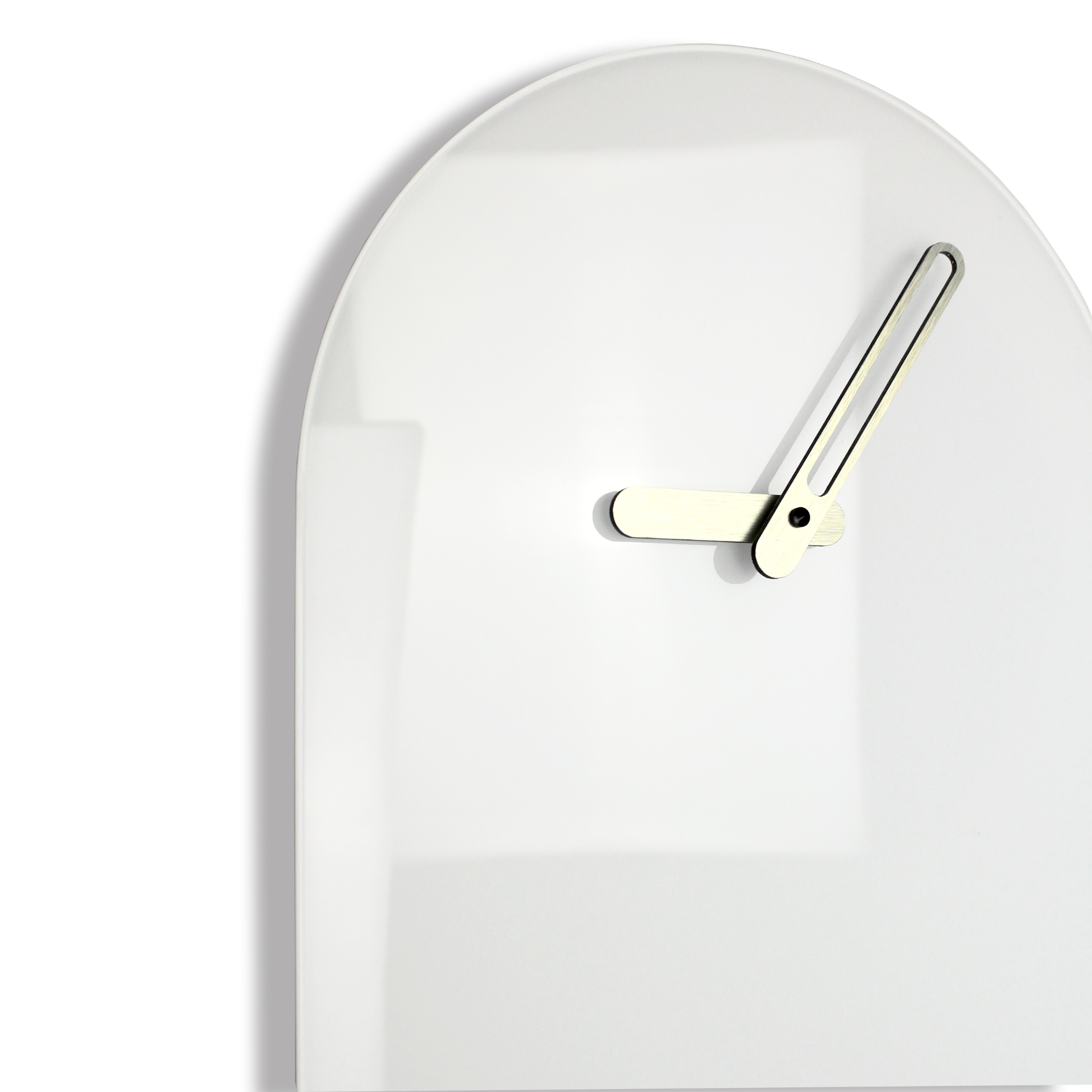 Pendule design "Ostuni" en verre blanc