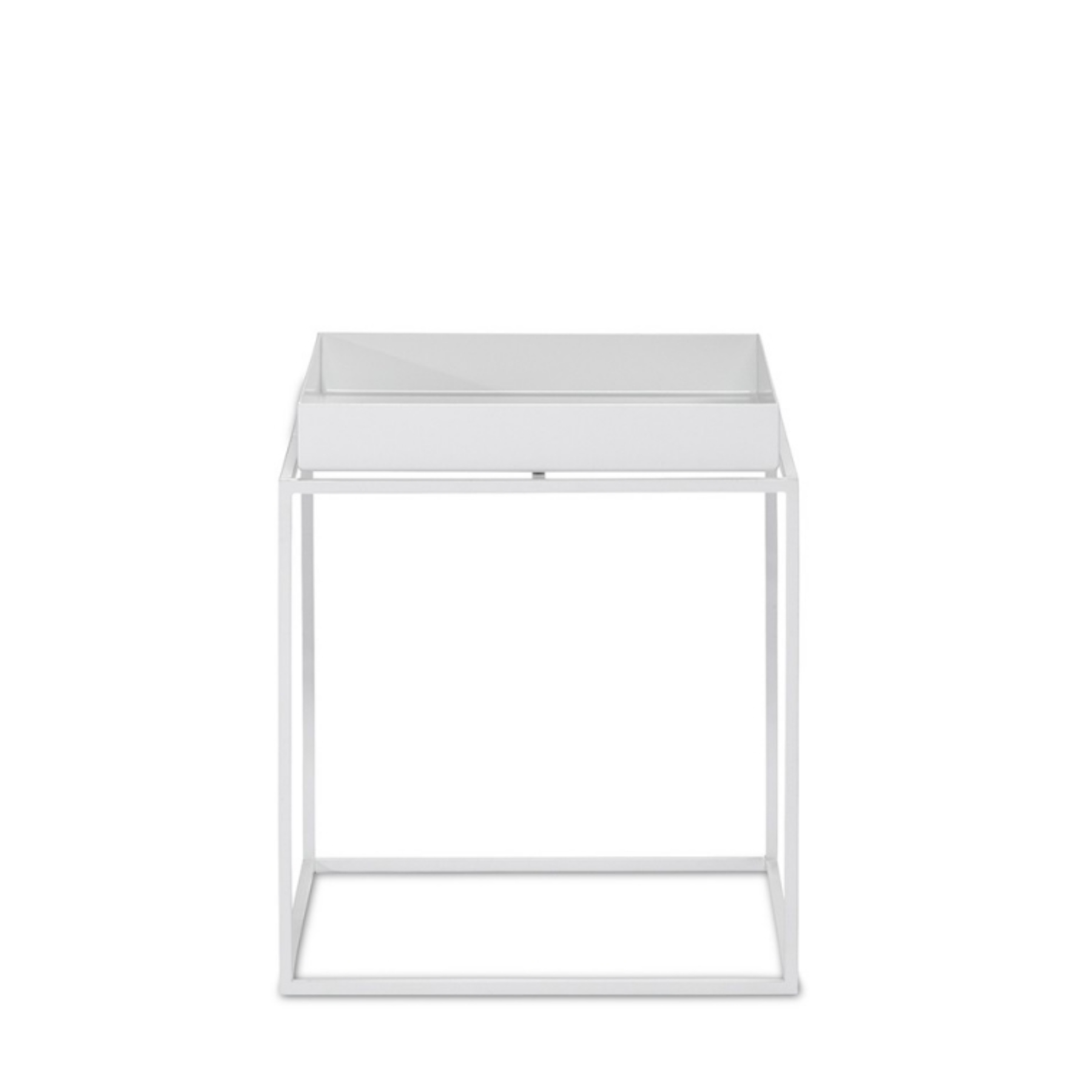 Tavolino da soggiorno basso in metallo bianco cm 35x35 40h