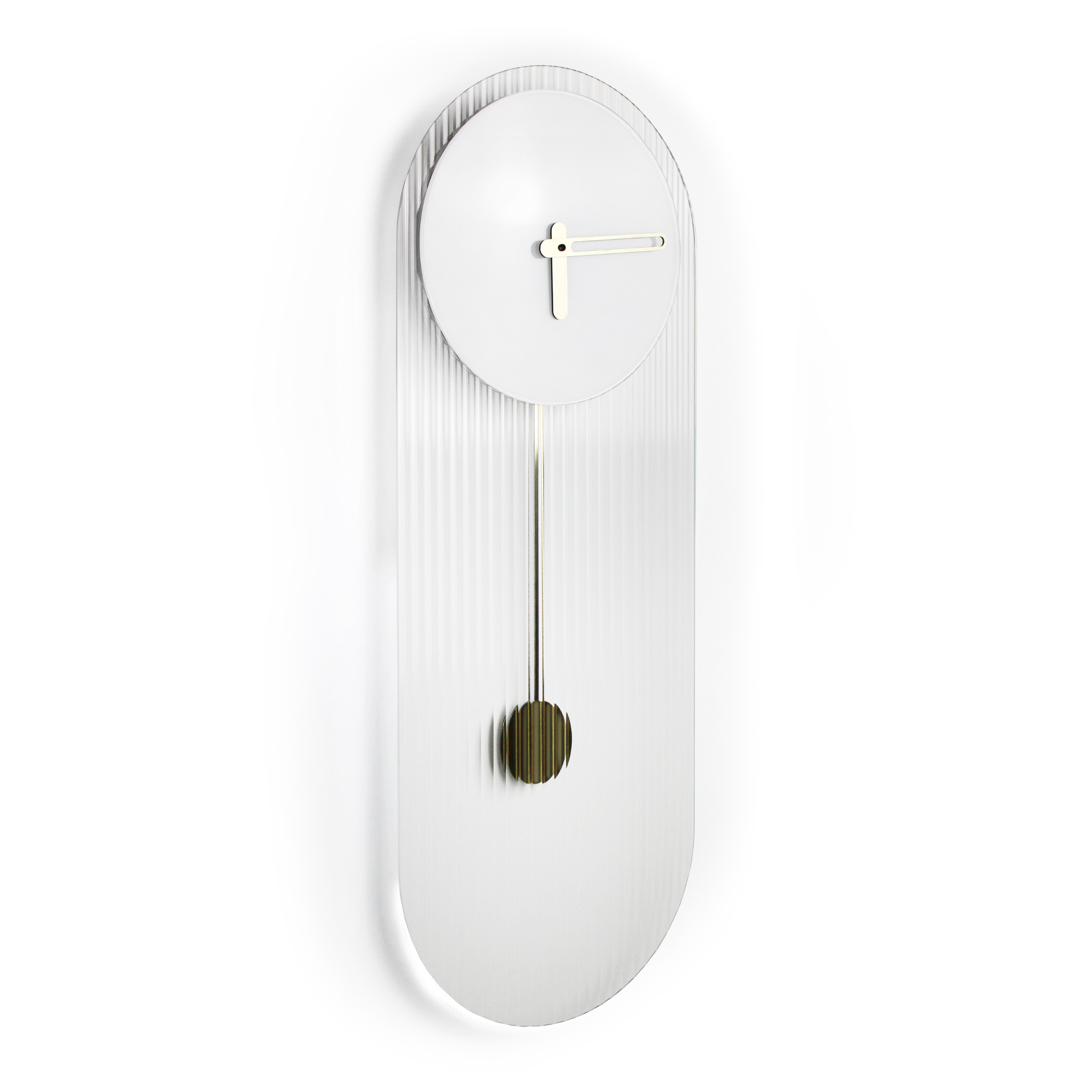 Orologio a pendolo di design "Florence" in vetro bianco